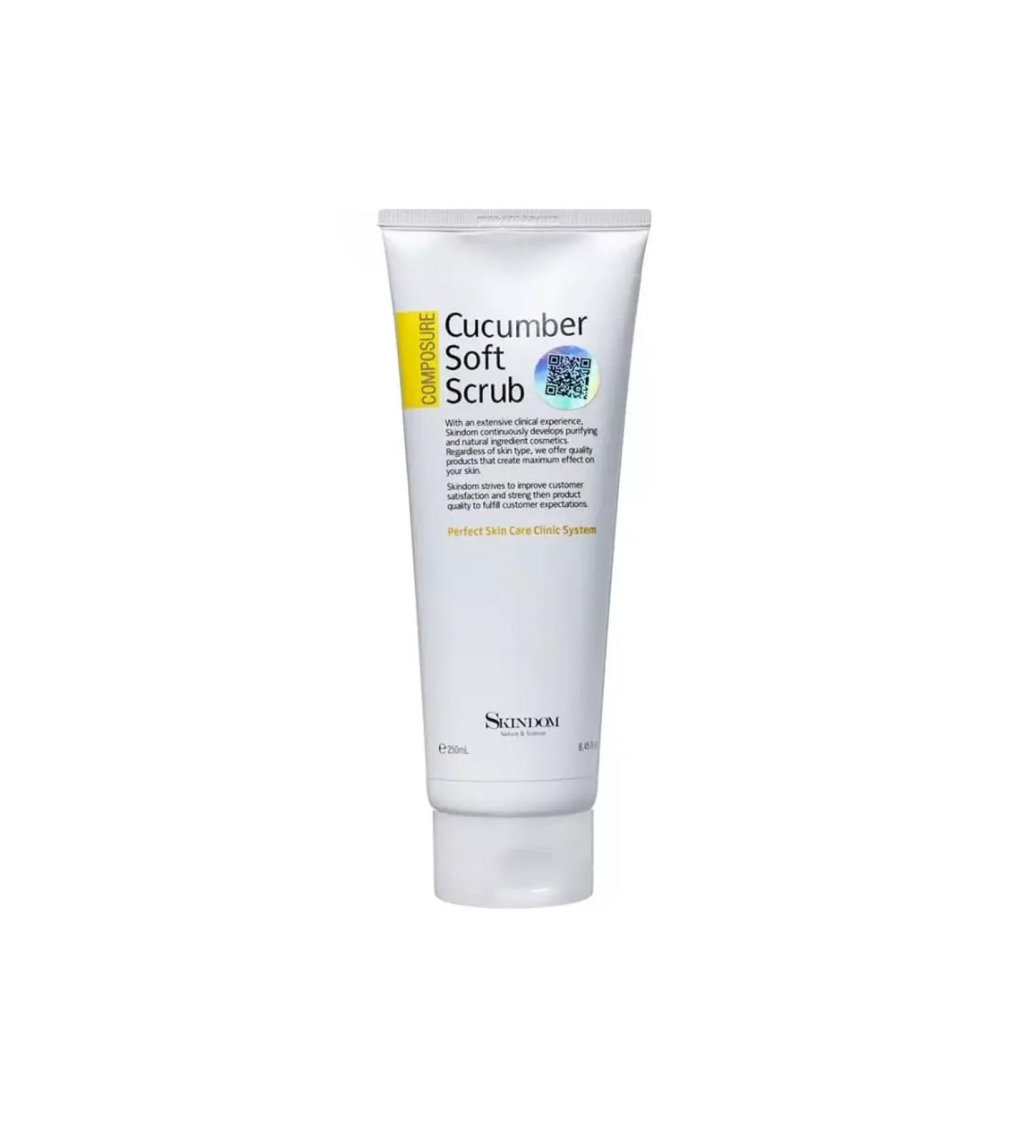 SKINDOM Soft scrub with cucumber extract 250 ml - Buy Online on GoSupps.com