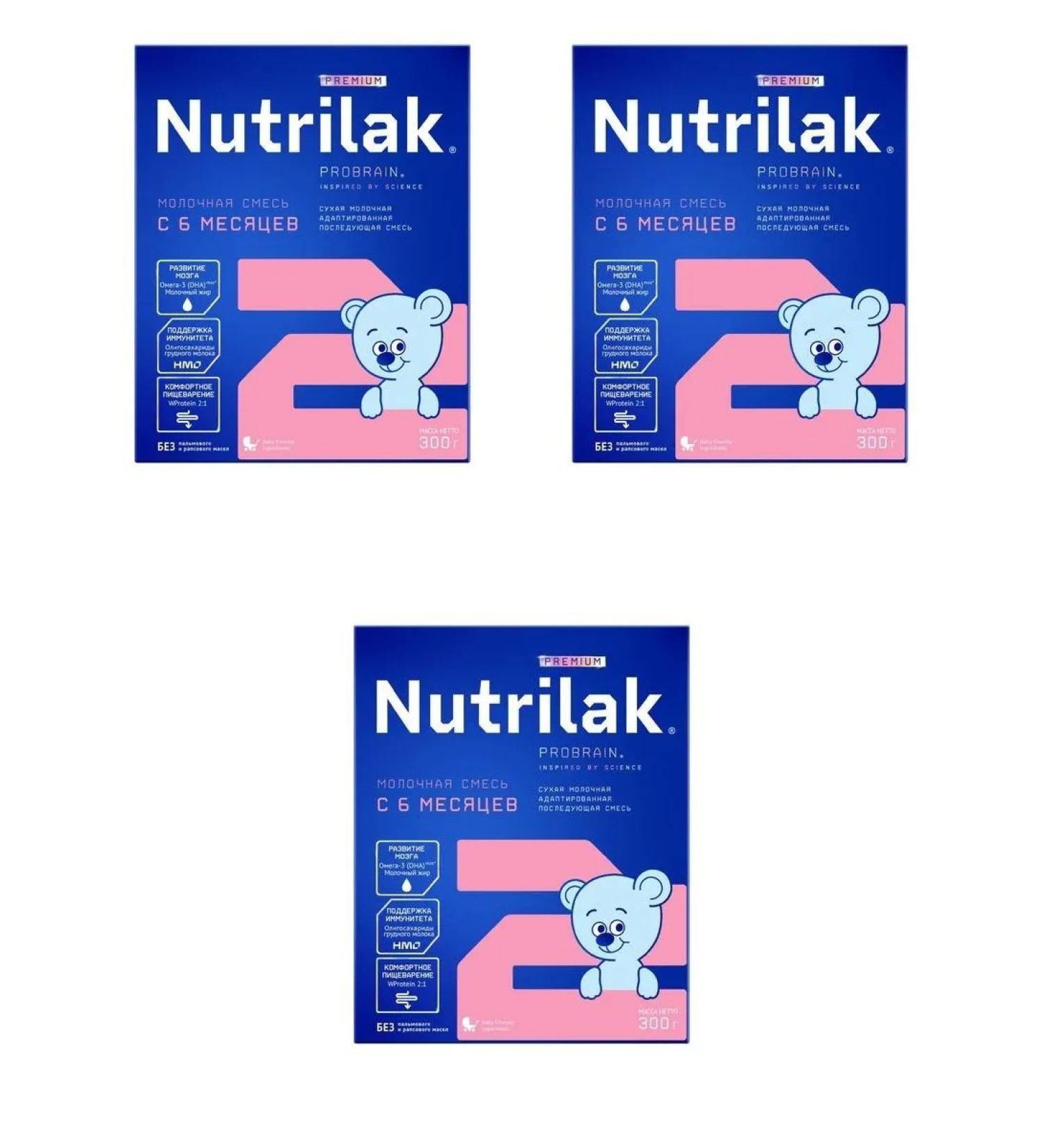 Nutrilak Premium 2 mixture of dry dairy adapter 300g 3 pcs - Buy Online on GoSupps.com