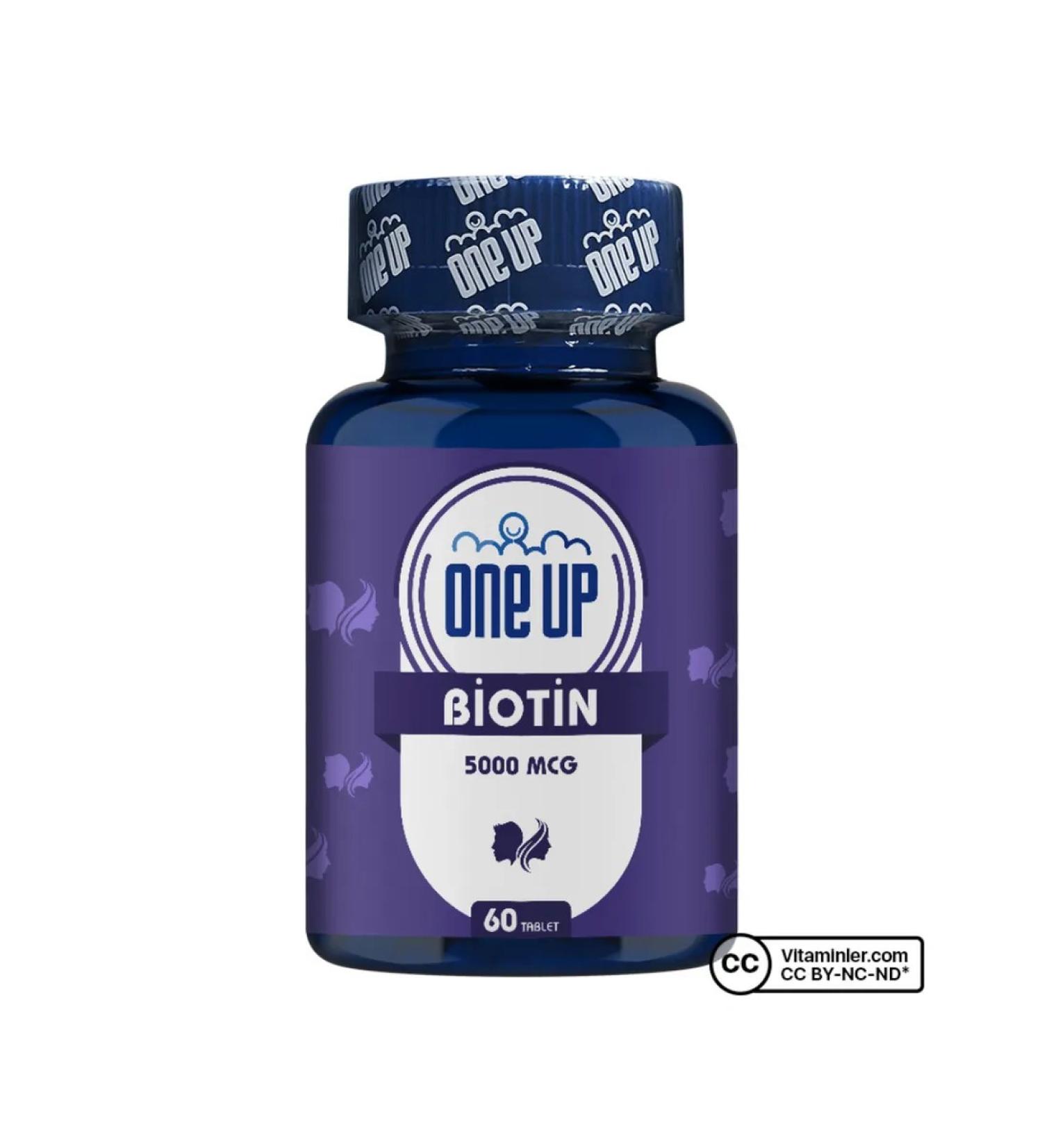 One Up BIOTIN 5000 g 60 tablets T rkiye - Buy Online on GoSupps.com