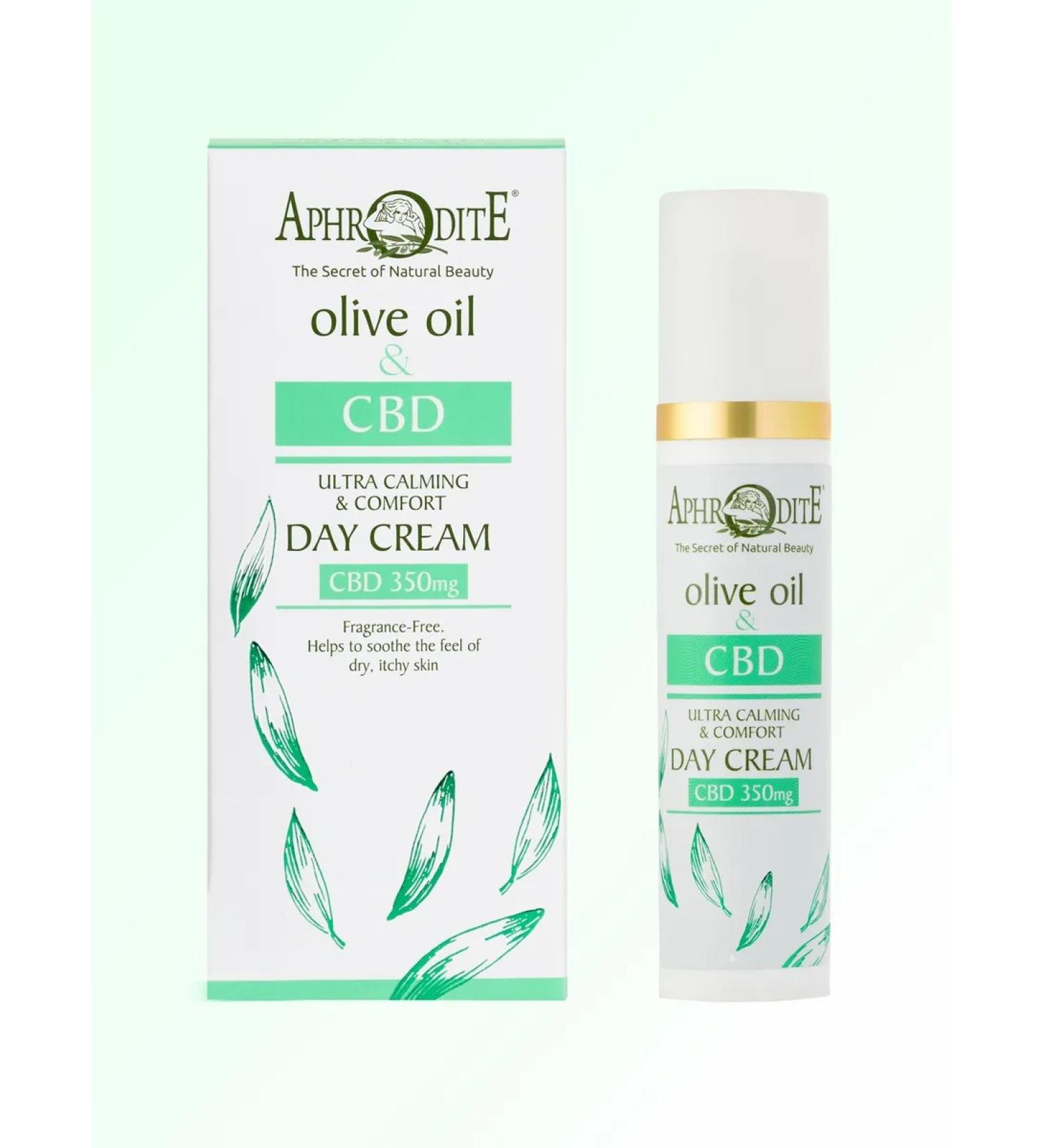 Aphrodite Soothing day cream with olive oil and CBD 50 ml - Buy Online on GoSupps.com