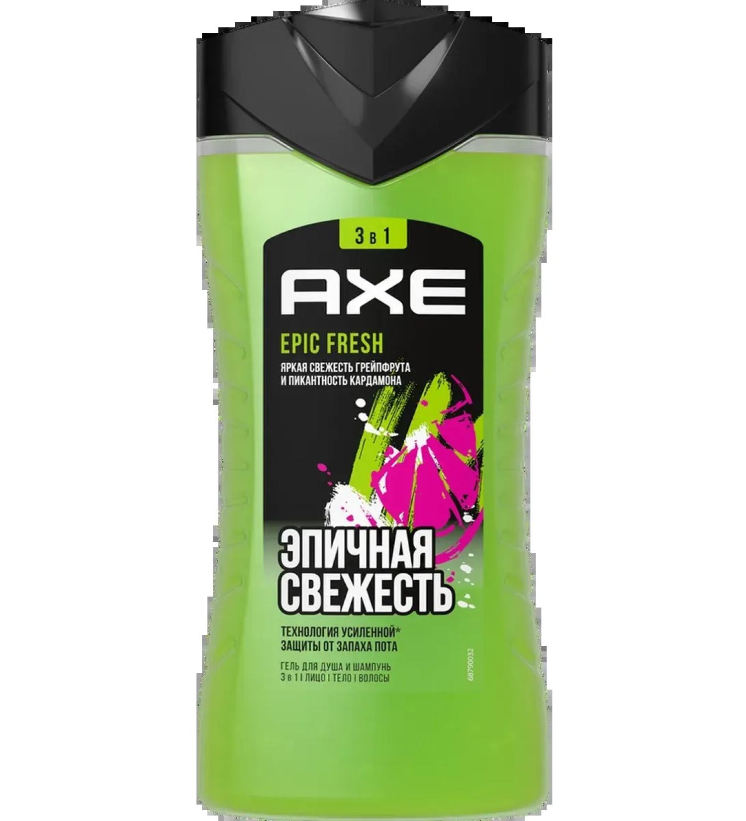 Axe Shower gel and shampoo men's Epic Fresh 3B1 2pcs - Buy Online on GoSupps.com