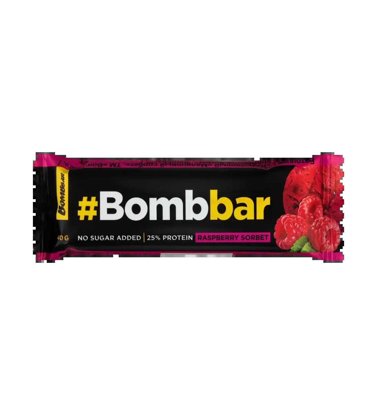 BombBar Bank protein raspberry sorbet in 1pc