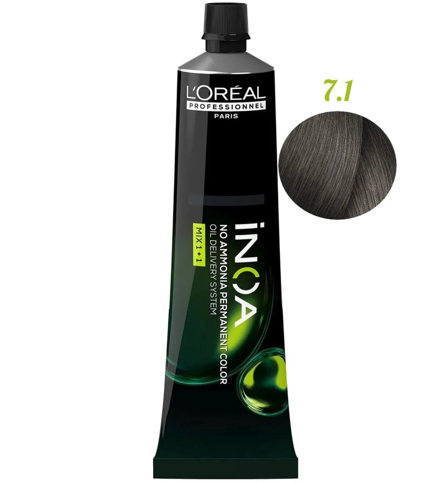 L'Oreal Professionnel L'real inoa 7.1 hair dye 60 ml - Buy Online on GoSupps.com
