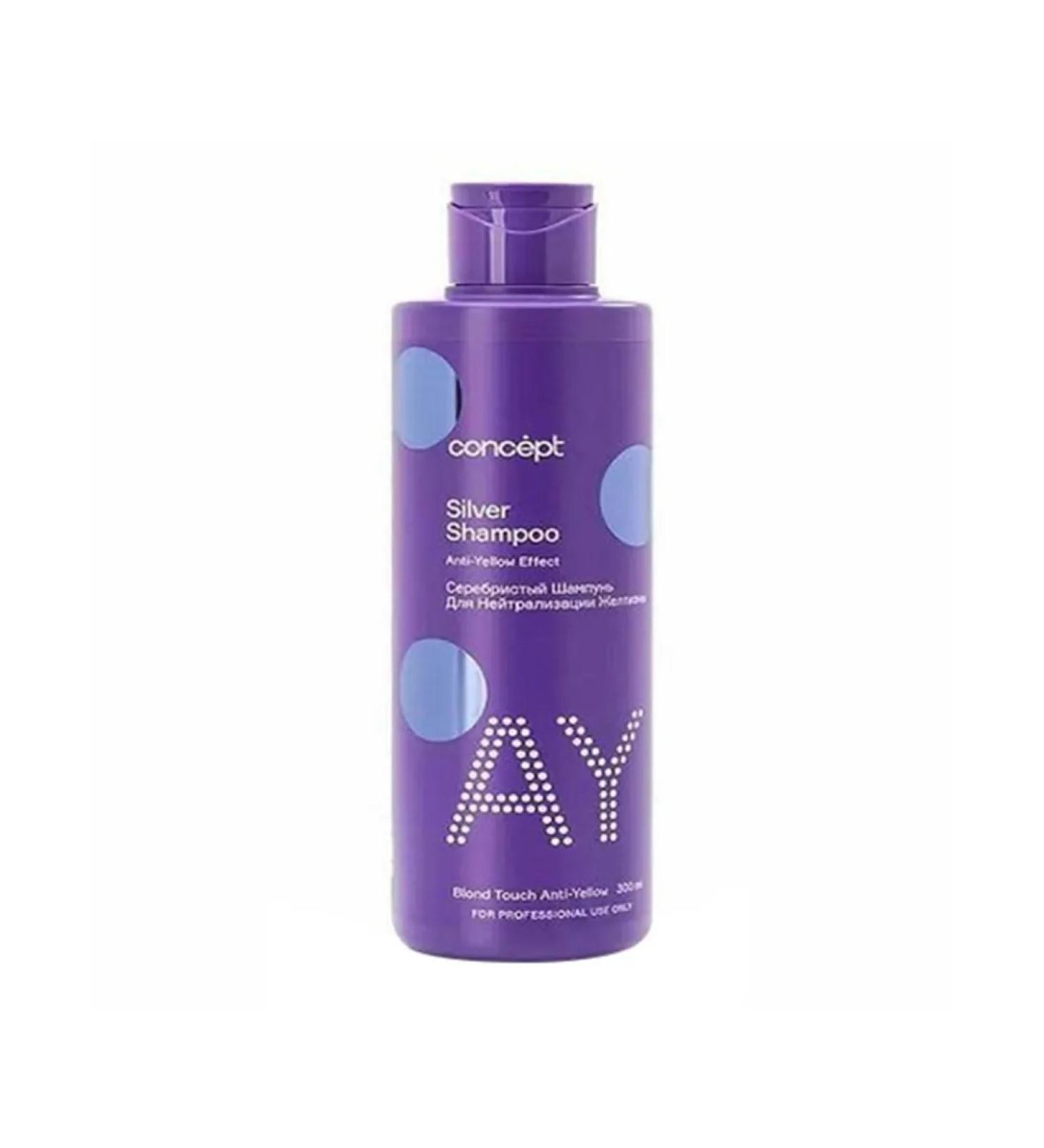 Concept shampoo is silver to neutralize yellowness for