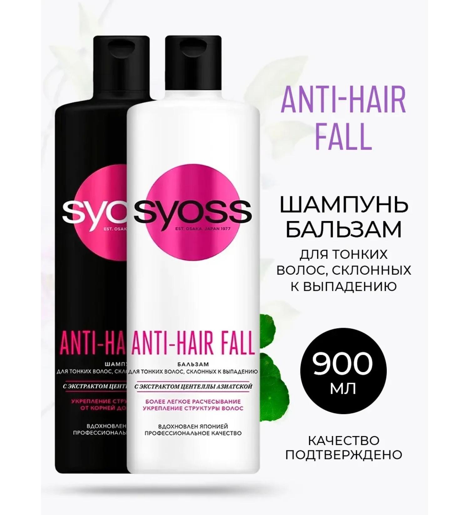 Syoss Shampoo + balm anti-hair fall hair strengthening - Buy Online on GoSupps.com