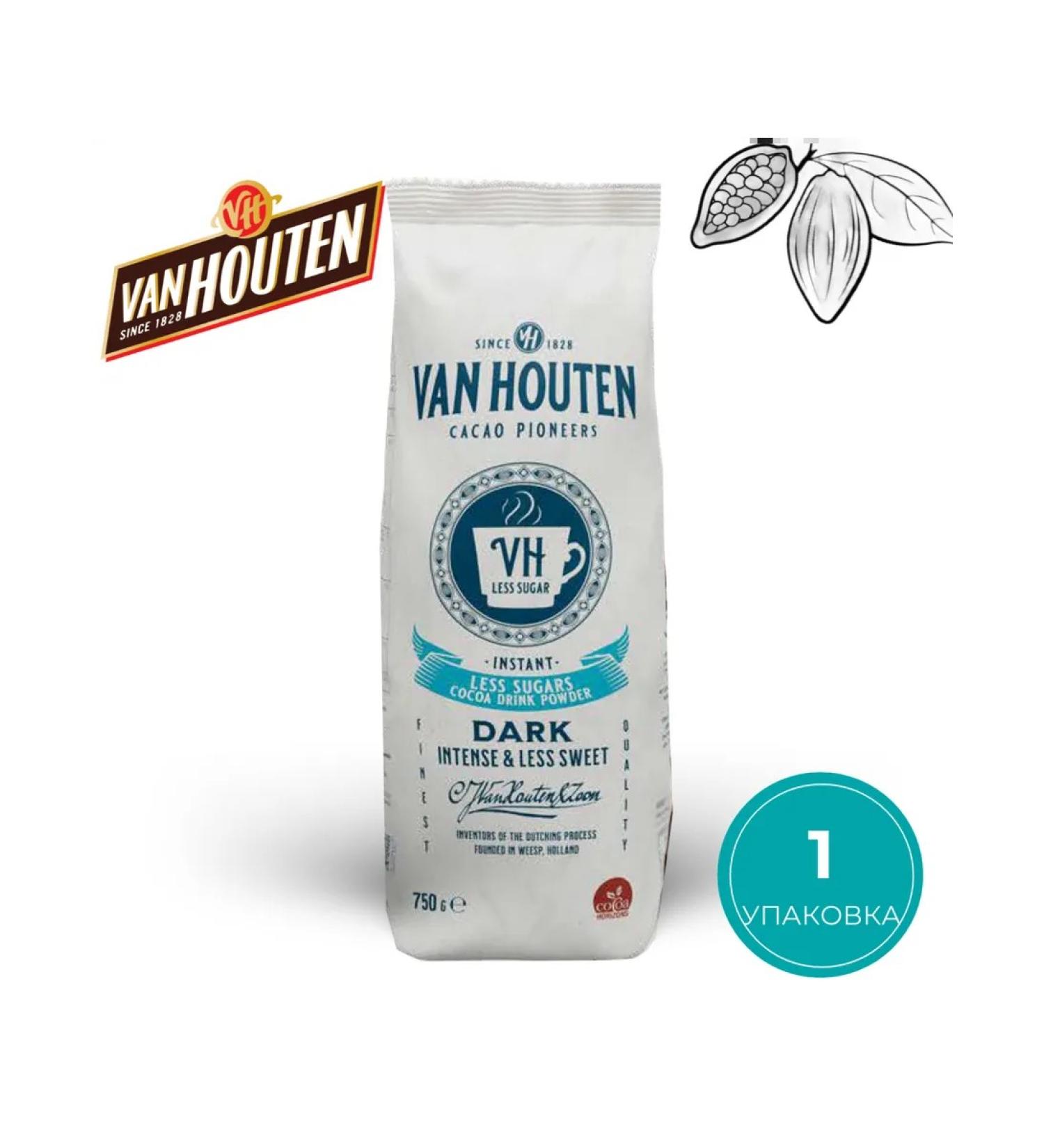 Van Houten Cocoa drink fast -and -soluble Less Sugar - Buy Online on GoSupps.com