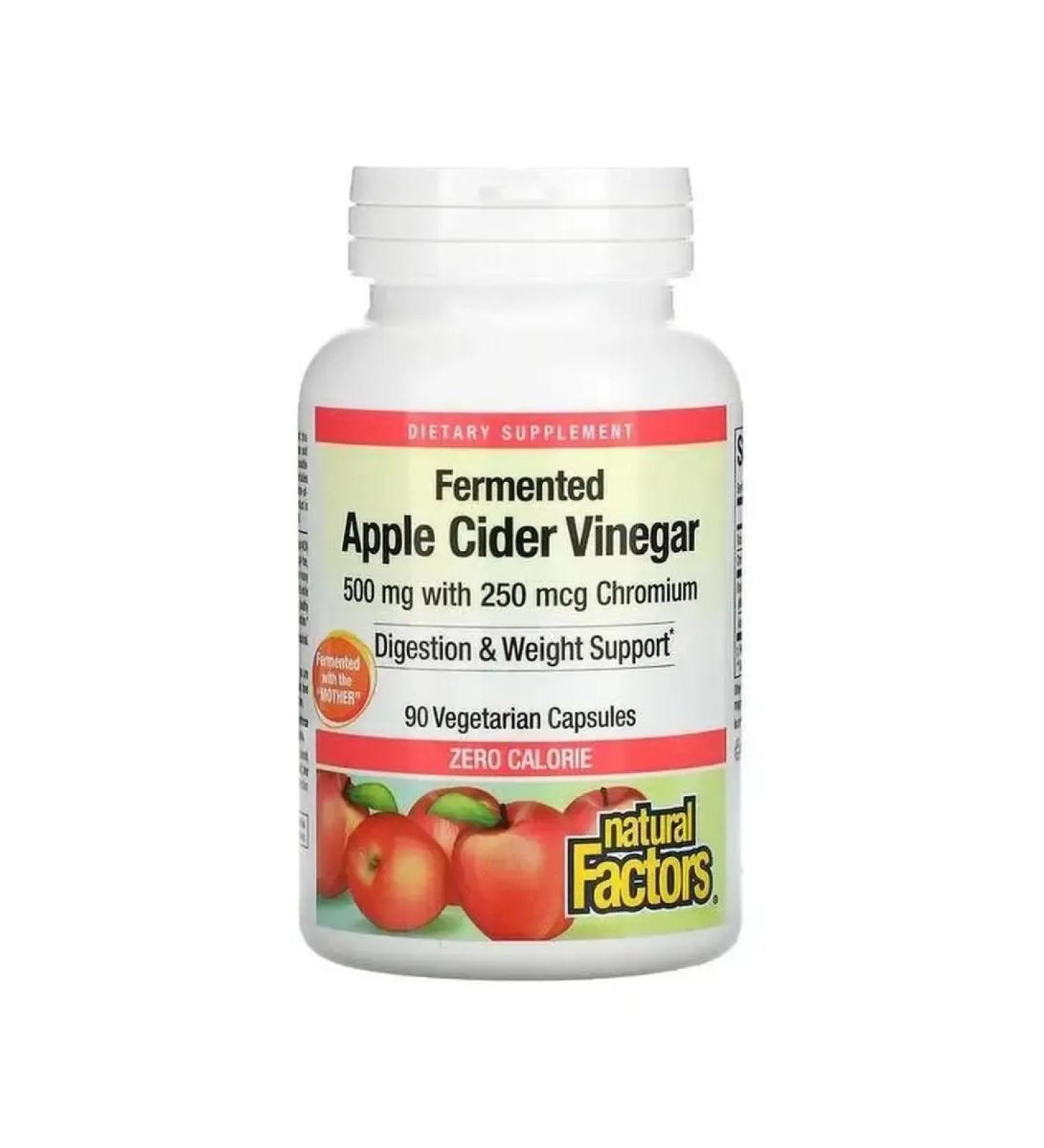 Natural Factors Fermented apple cider vinegar 500 mg 90 veg. capsules