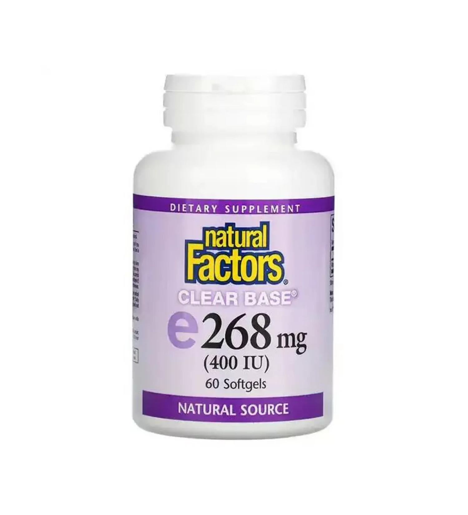 Natural Factors Vitamin E 268 mg (400 IU) 60 soft tablets