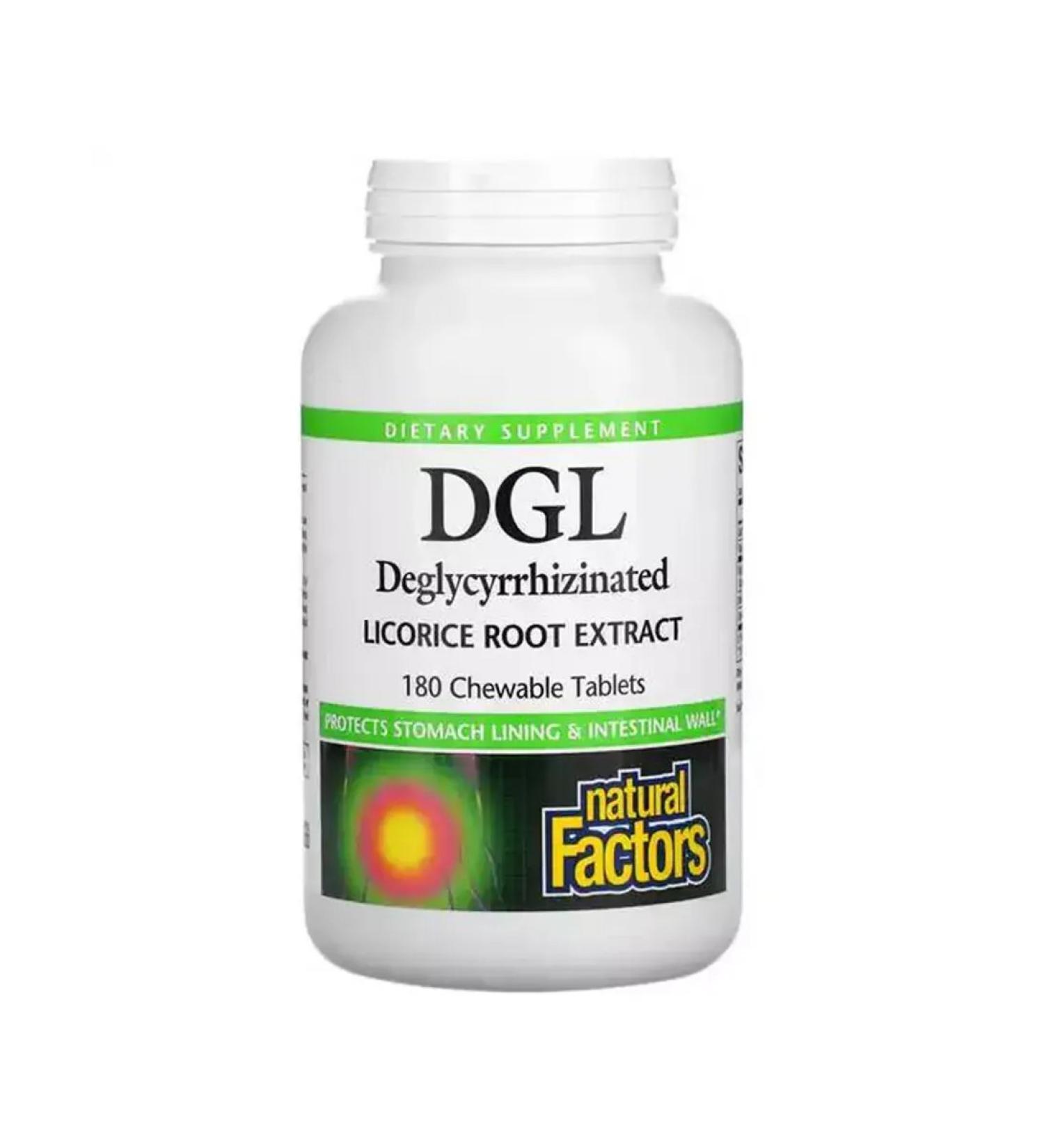 Natural Factors DGL licorice glycyrisinate 180 tablets