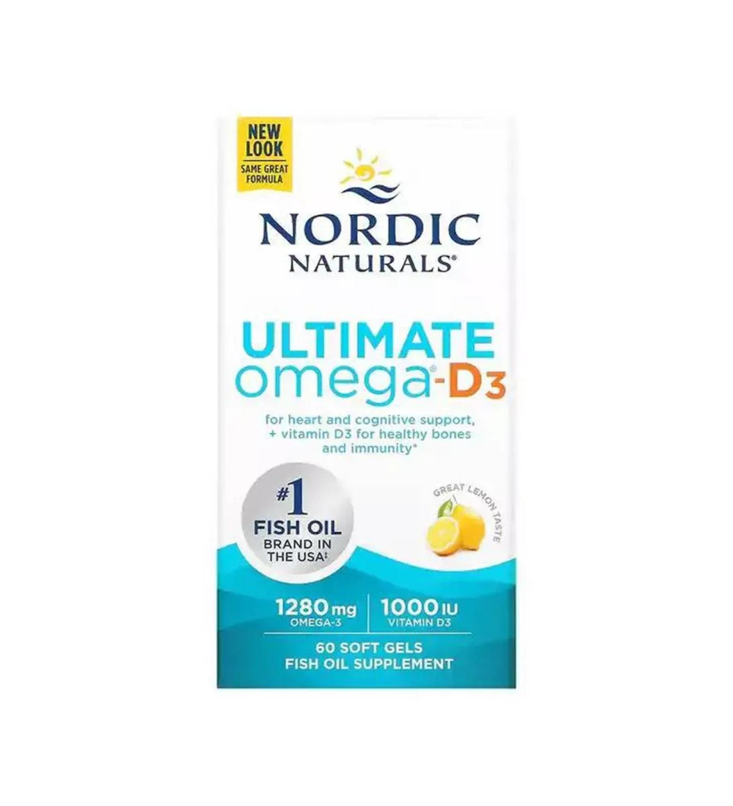 Nordic Naturals Omega-D3 Ultimate 1000 mg 60 gel capsules - Buy Online on GoSupps.com