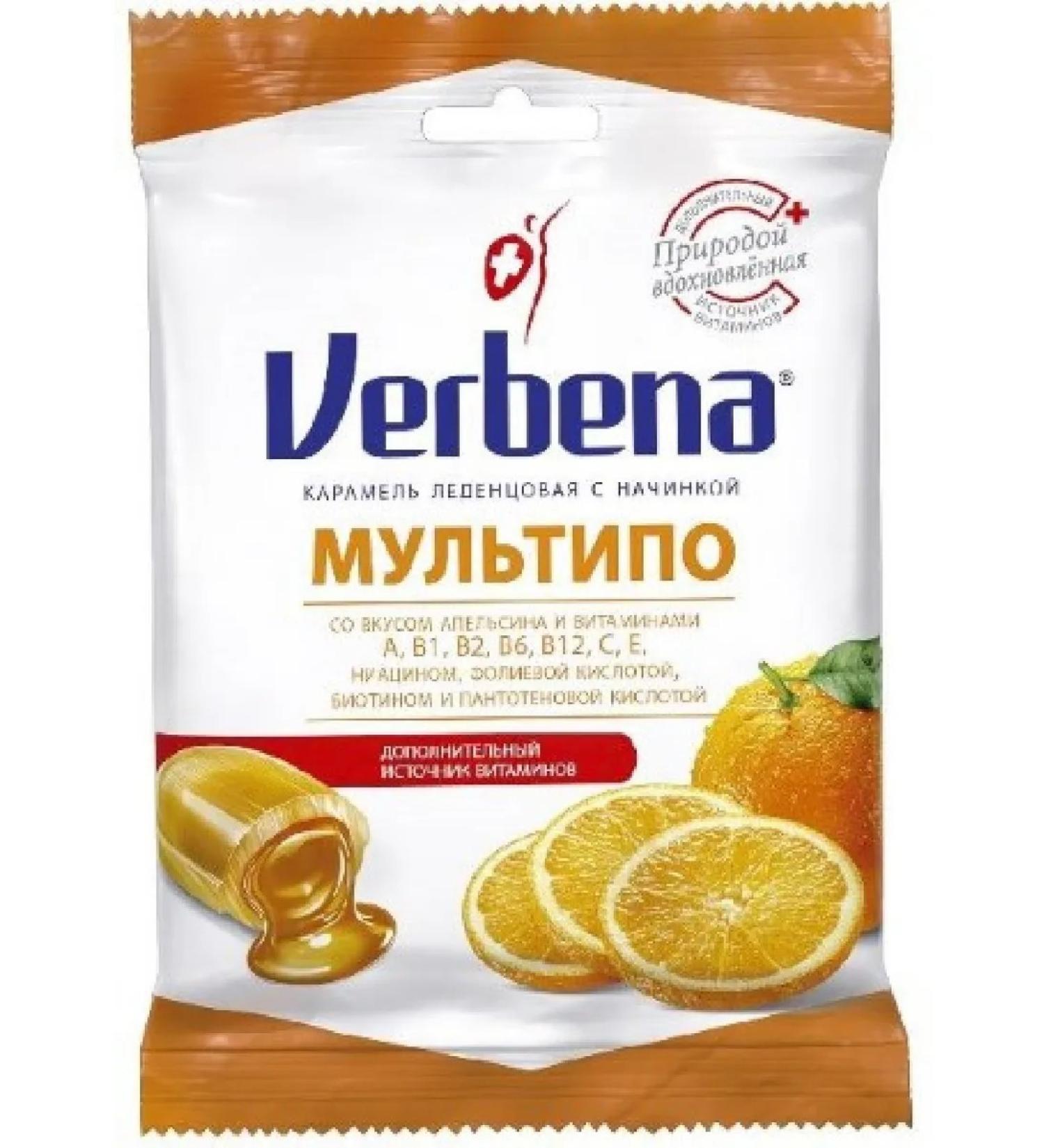 Verbena Multipo Caramel Lollice with filling 60 g - Buy Online on GoSupps.com
