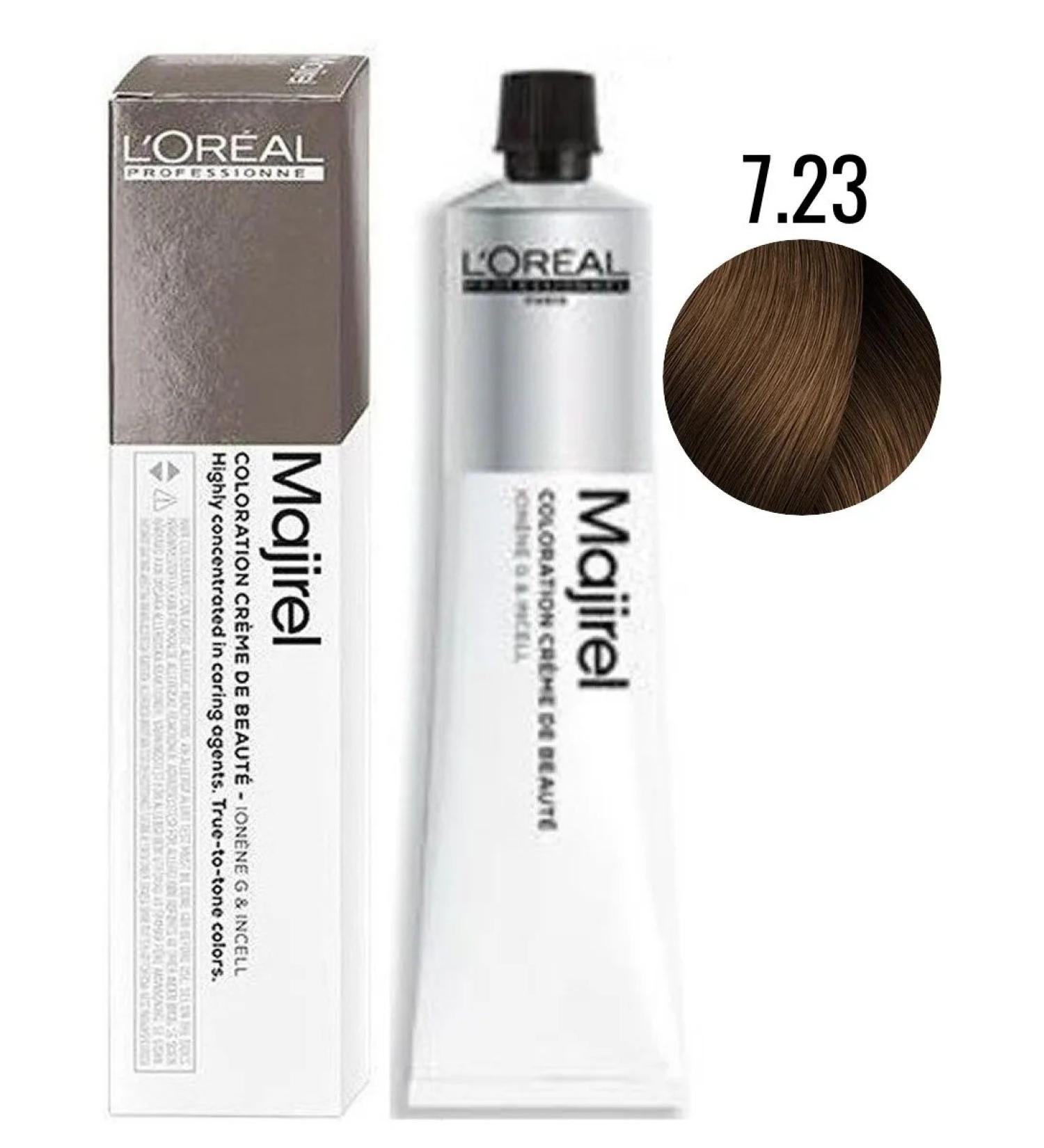 L'Oreal Professionnel Loreal Majirel 7.23 hair dye 50 ml - Buy Online on GoSupps.com