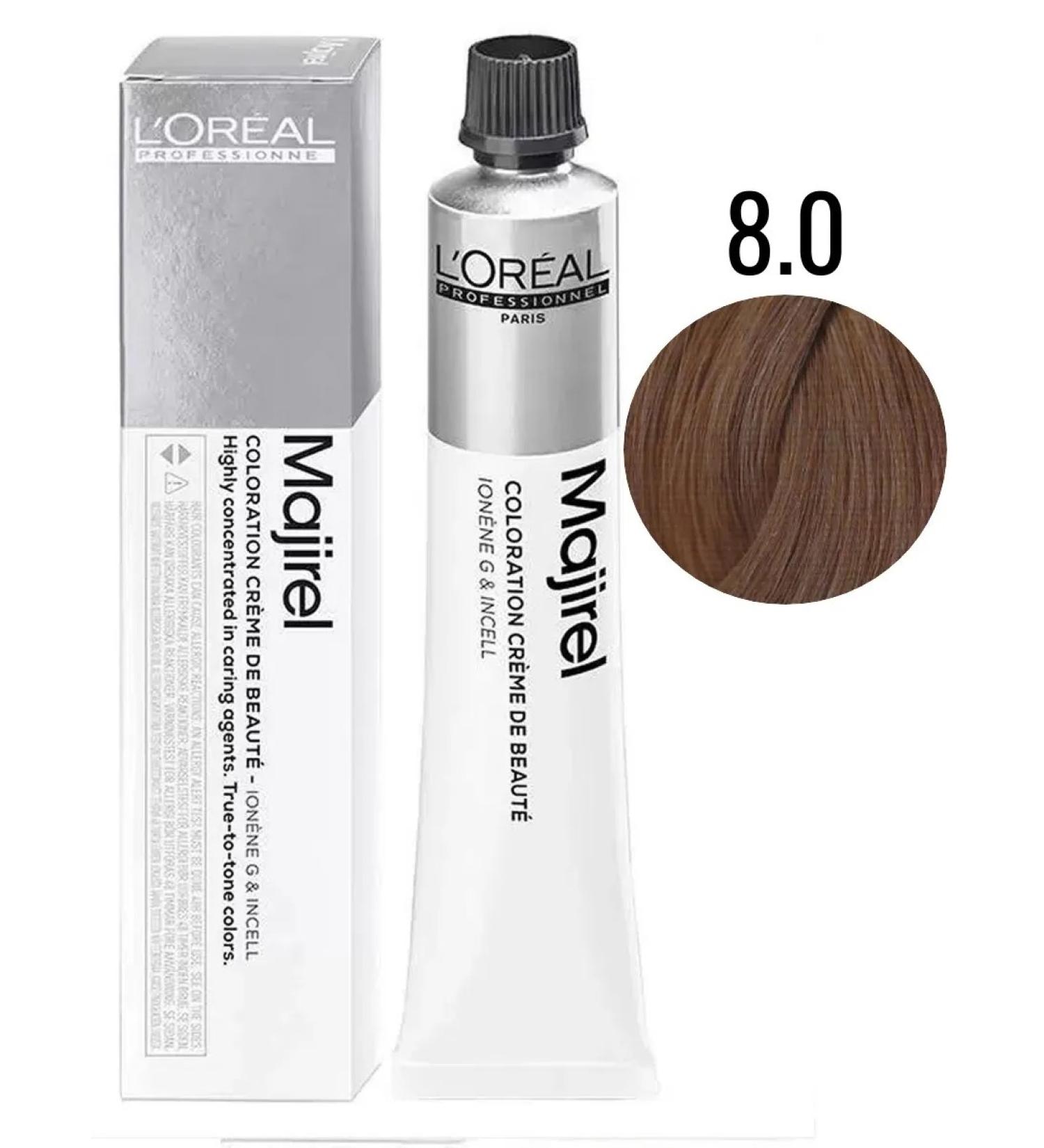 L'Oreal Professionnel L'REAL MAJIREL 8.0 hair dye 50 ml - Buy Online on GoSupps.com
