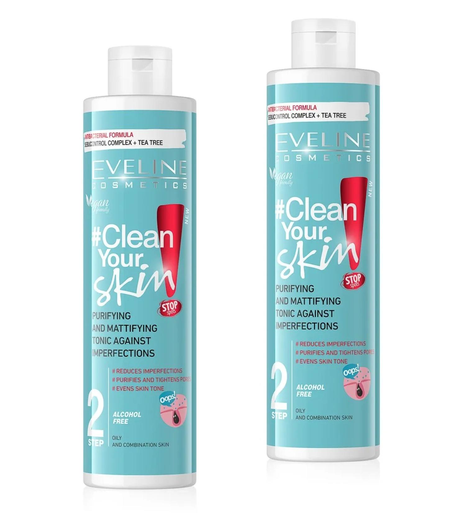 EVELINE Pure-up tonic. Mattering Clean Your Skin 225ml 2pcs - Buy Online on GoSupps.com