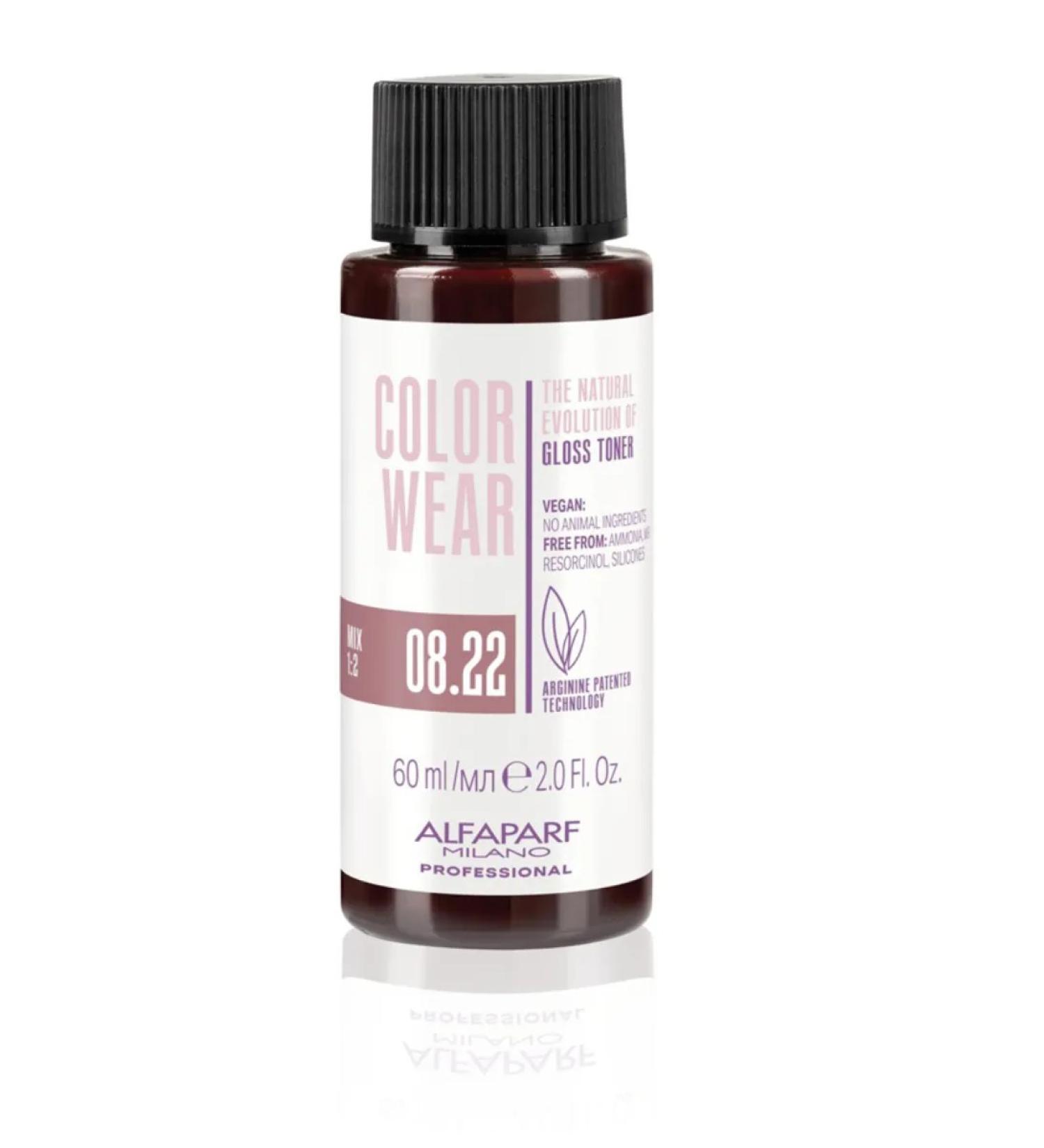 Alfaparf Milano Hair dye Color Wear Gloss Toner 08.22 60ml - Buy Online on GoSupps.com