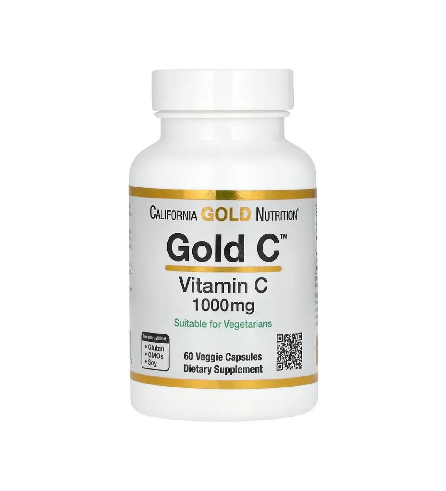California Gold Nutrition Vitamin C 1000 mg 60 Caspool - Buy Online on GoSupps.com