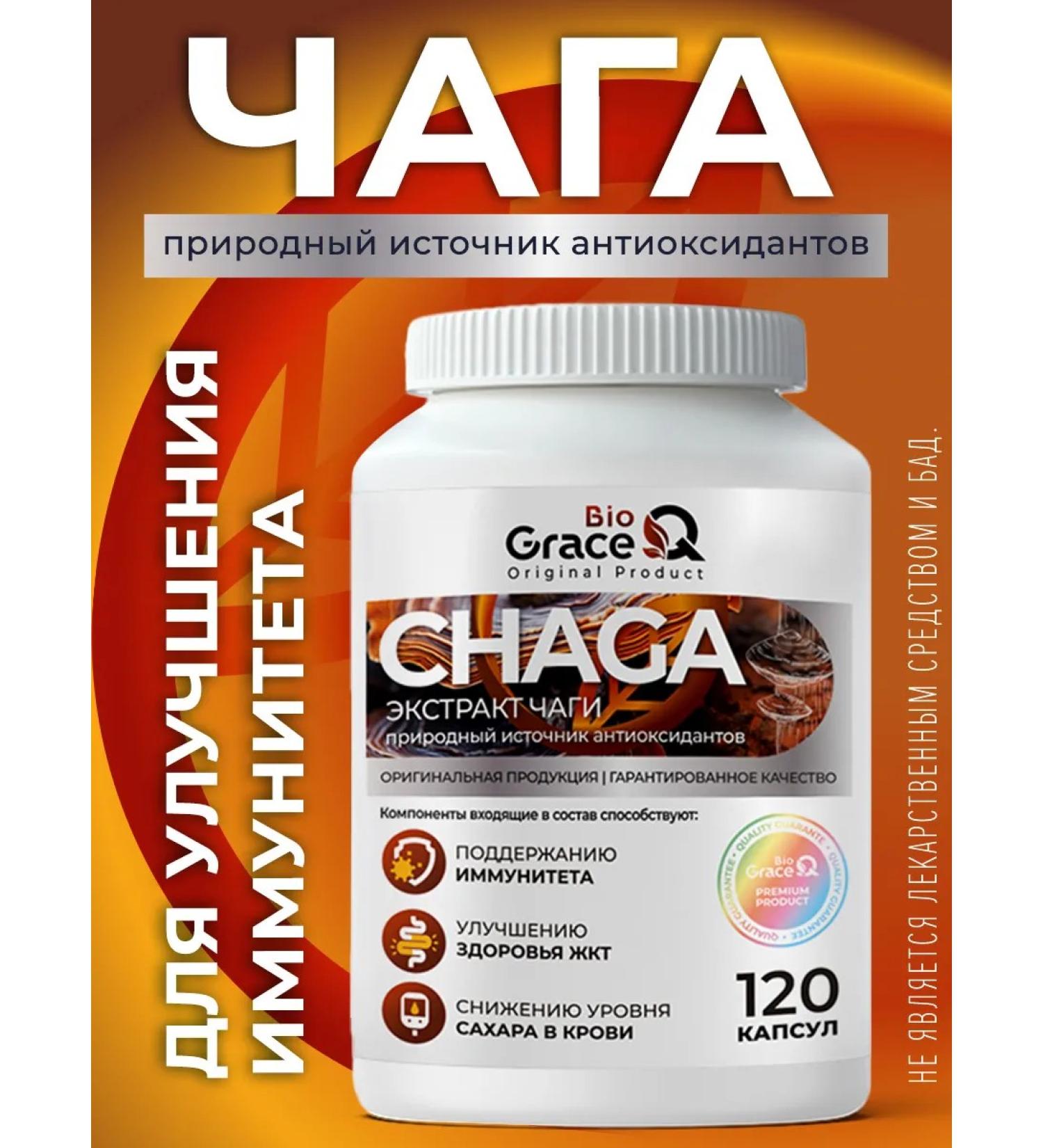 GraceBioQ Chaga birch extract in capsules - Buy Online on GoSupps.com