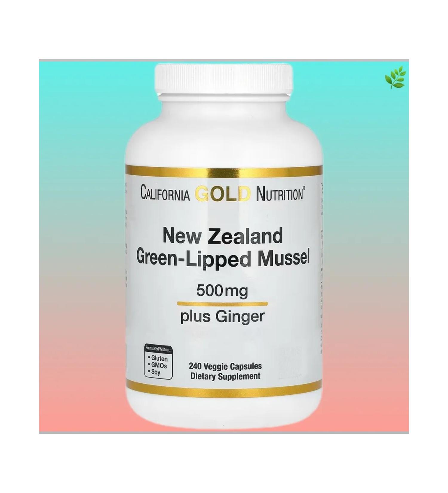 California Gold Nutrition New Zealand green -hub mussels with ginger extract - Buy Online on GoSupps.com