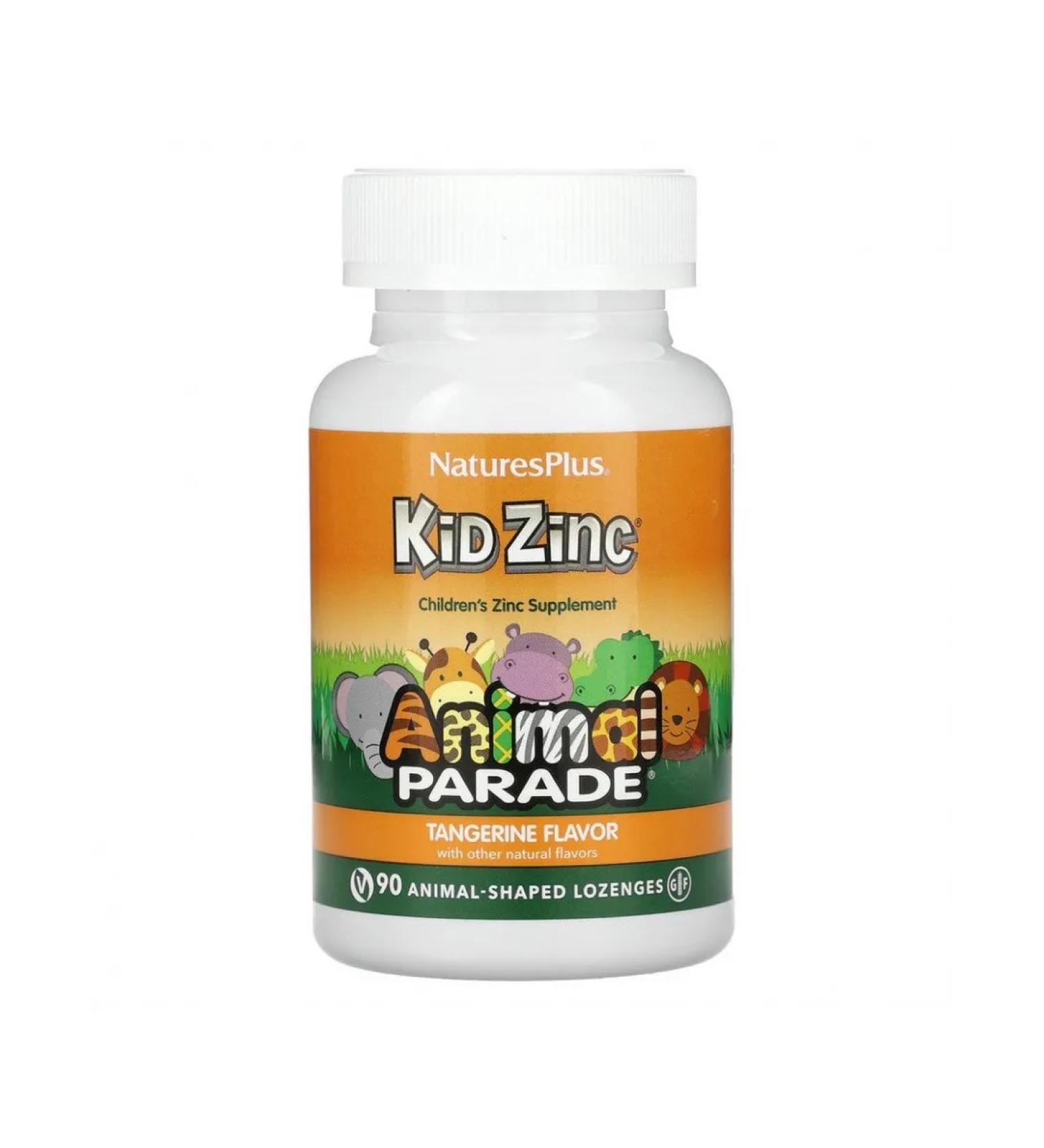 NaturesPlus Animal Parade Kids Zinc 8 mg 90 pastilles taste of tangerine