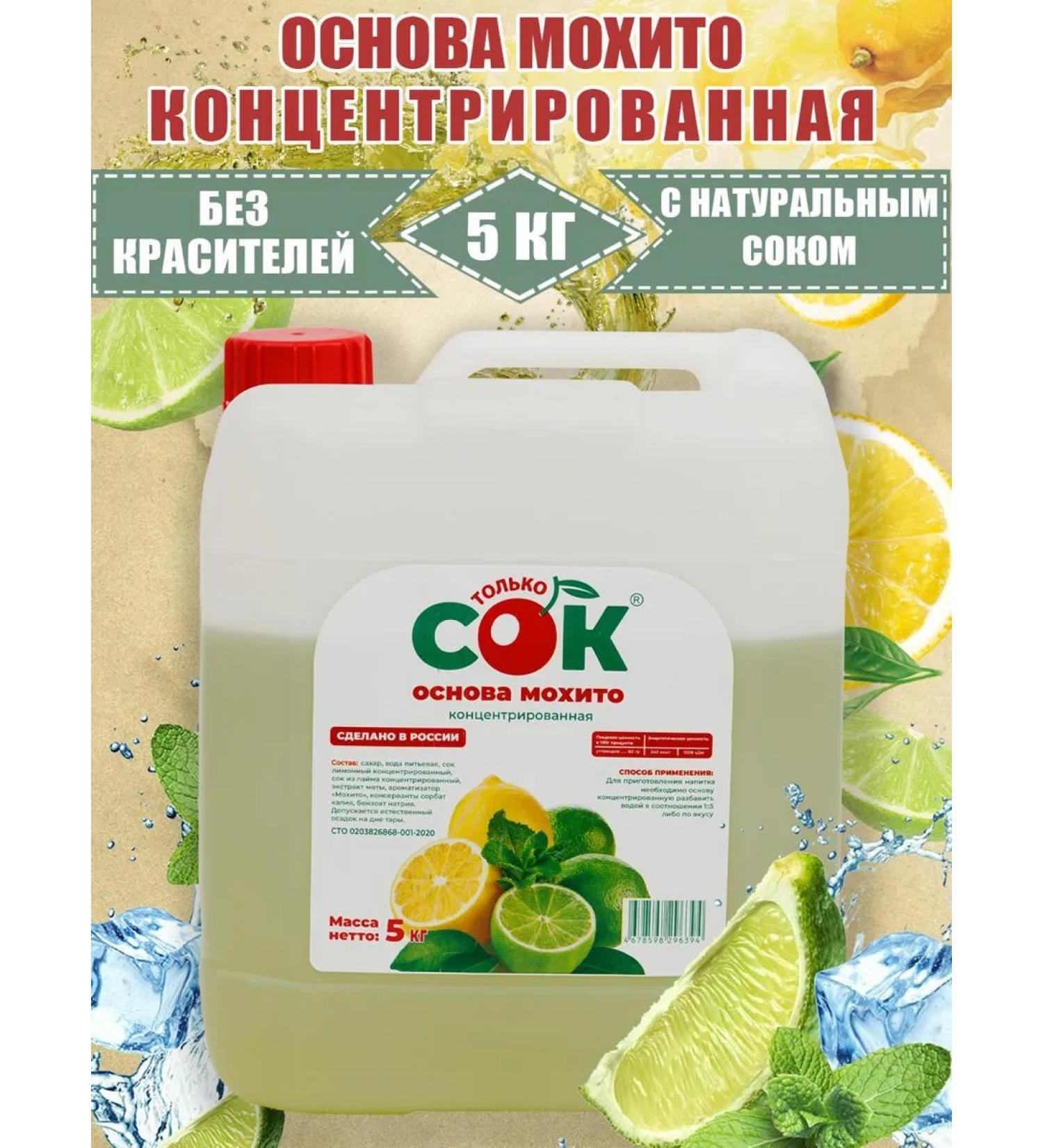 Only JUICE Syrup base for mochito drinks only 5kg - Buy Online on GoSupps.com