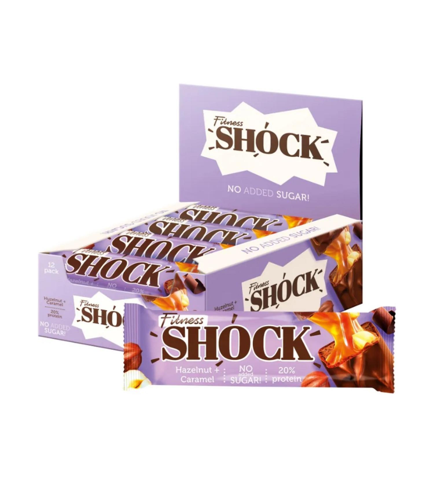 FitnessShock Batonchik protein chocolate. Caramel-Fun 50g 12pcs UP - Buy Online on GoSupps.com