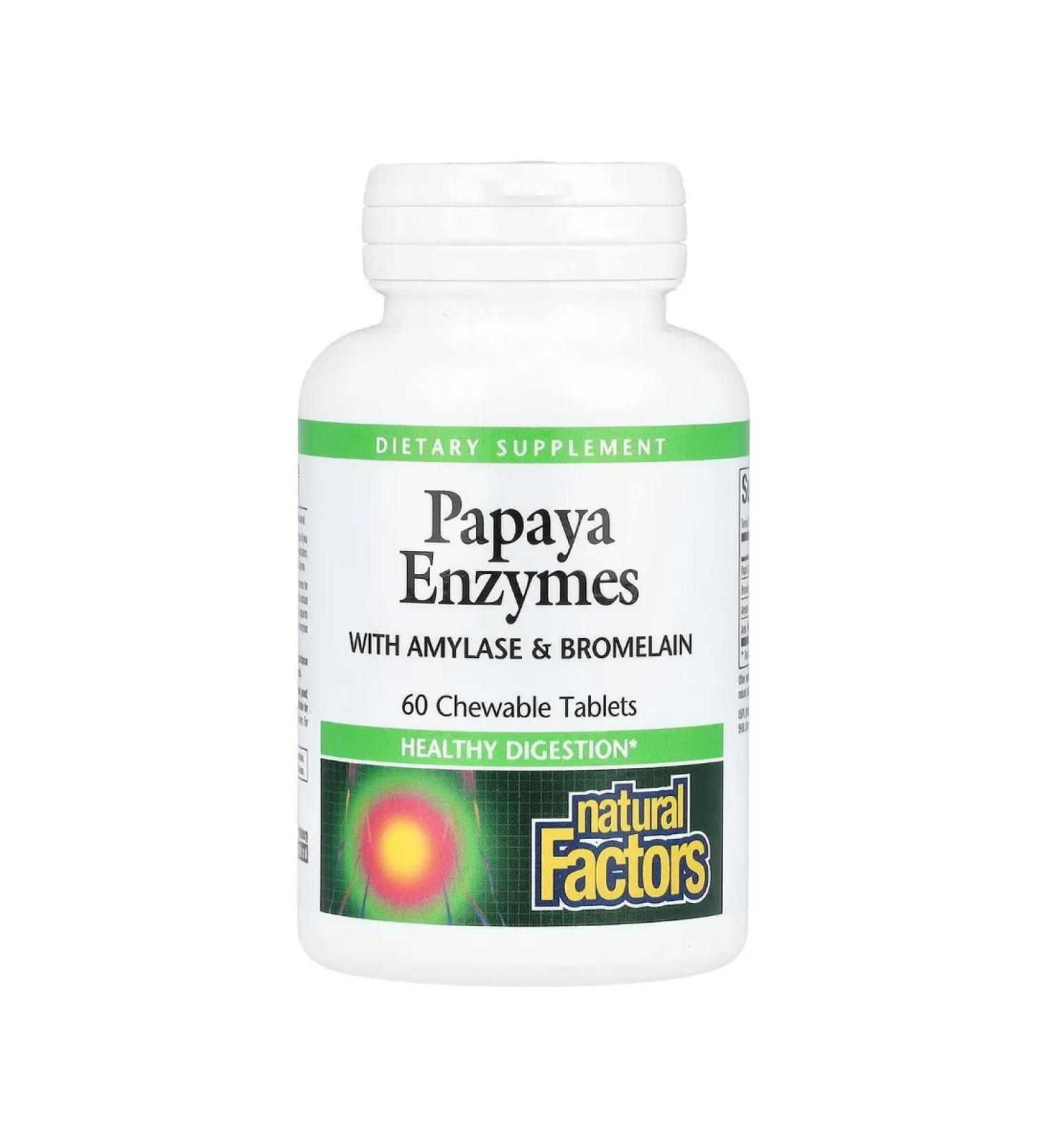 Natural Factors Papaya Enzymes Enzymes of Papaya for digestion 60 tablets