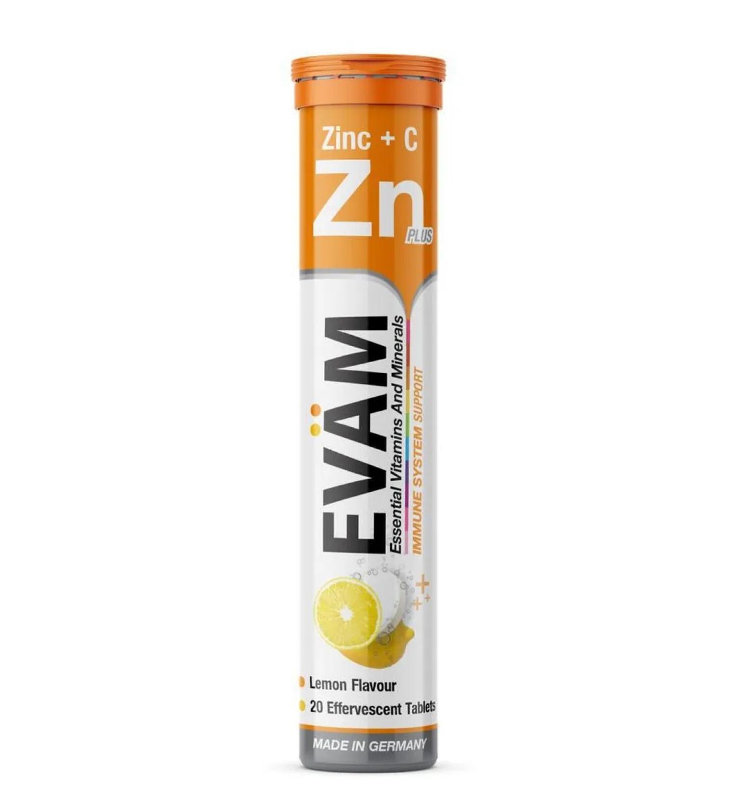 EVAM Sawing vitamins Zn with zinc and ascorbic acid 20 pcs - Buy Online on GoSupps.com