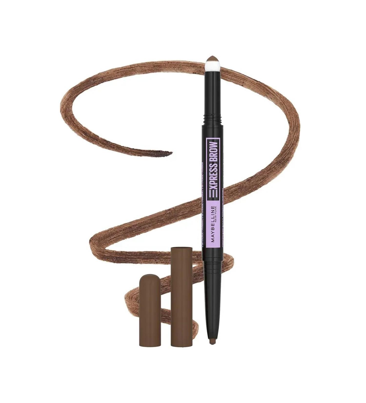 Maybelline New York Express Browwo Eyebrow Pencil Satin Duo Tone Medium Brown - Buy Online on GoSupps.com