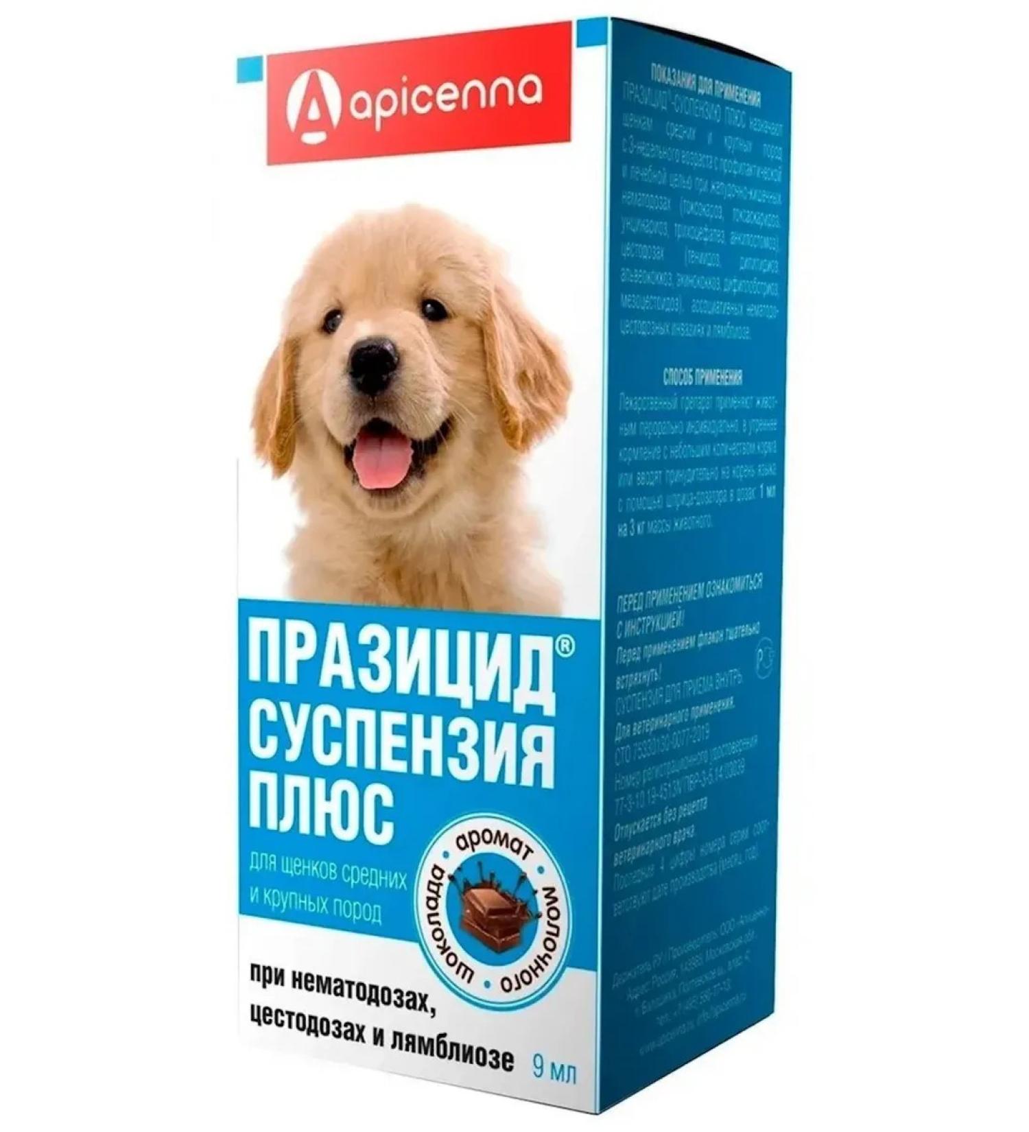 Apicenna Prasicide suspension from worms for large breed puppies
