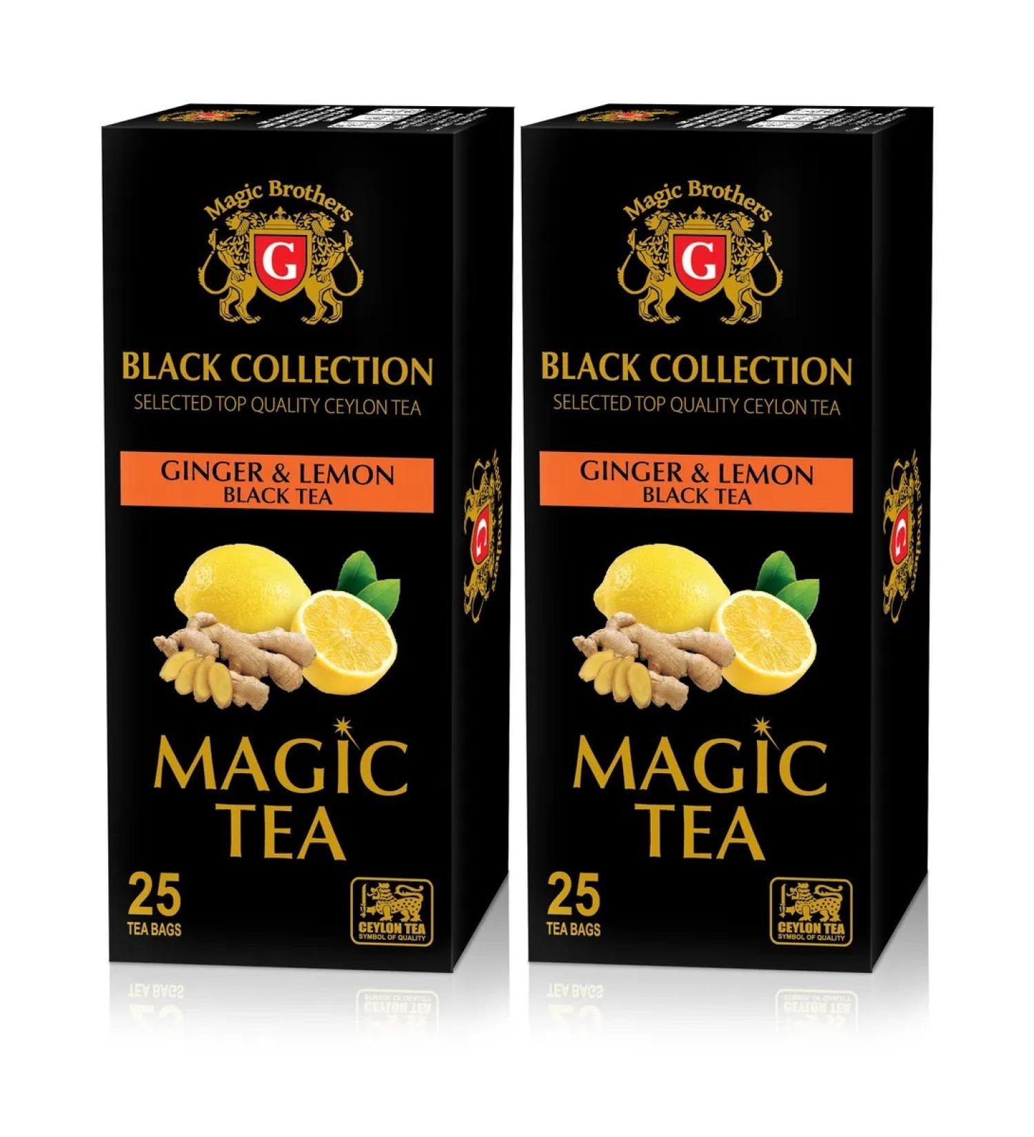 Magic Tea Black tea with lemon and ginger 2pcs x 25 bags - Buy Online on GoSupps.com