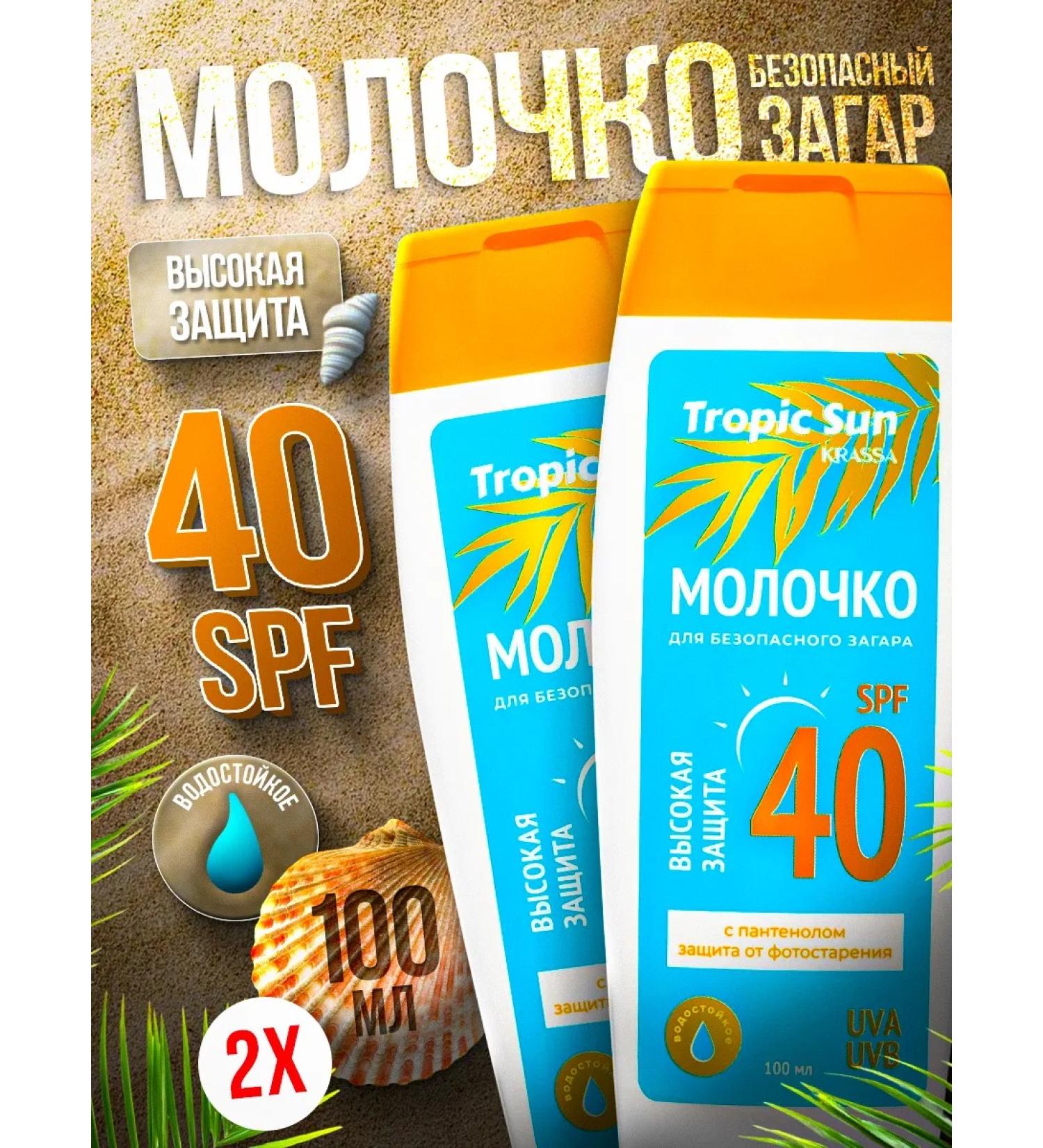 KRASSA Sunscreen for tanning with panthenol SPF 40 2pcs - Buy Online on GoSupps.com