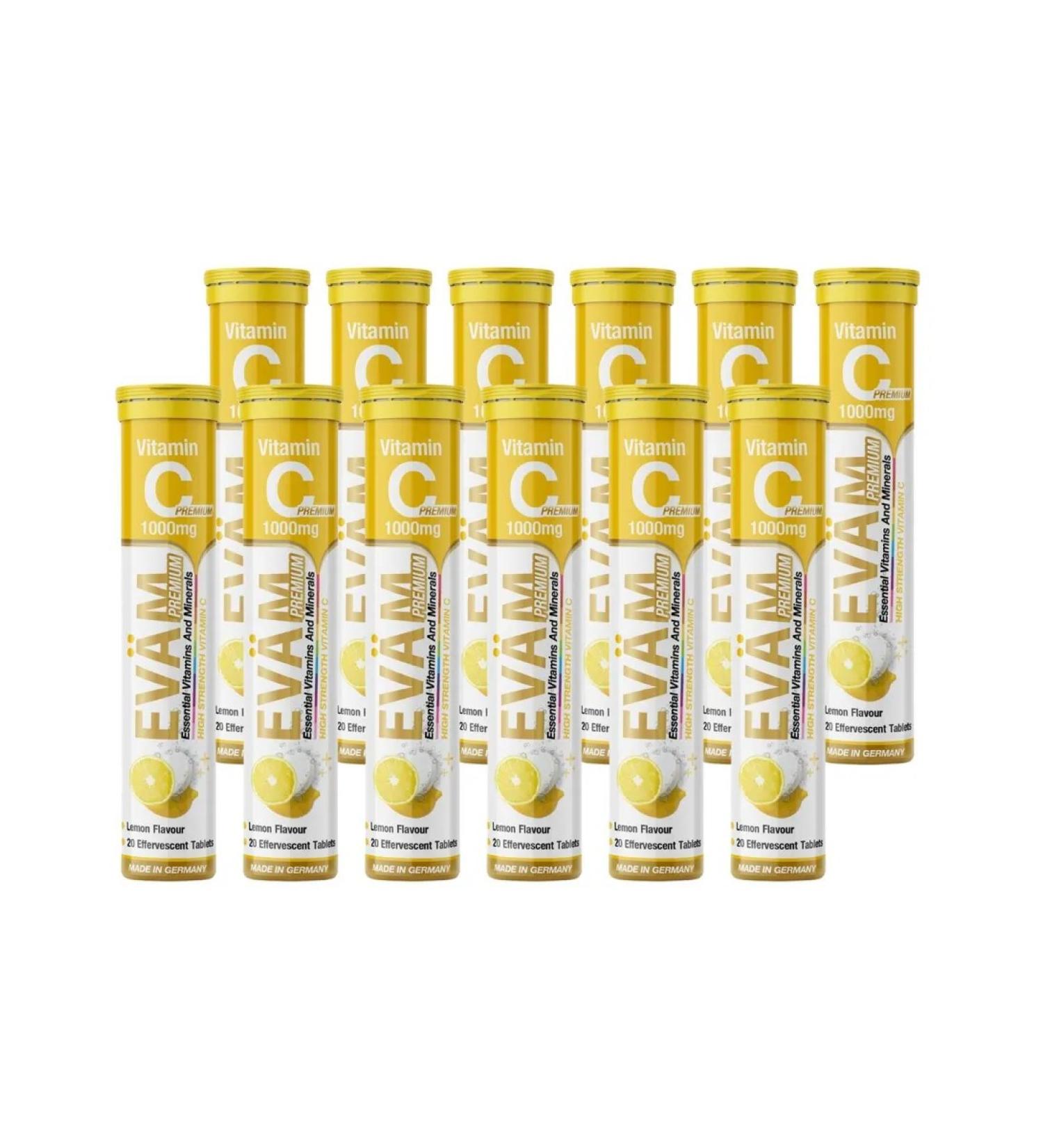 EVAM Vitamin C ascorbic acid 1000 mg 240pcs - Buy Online on GoSupps.com