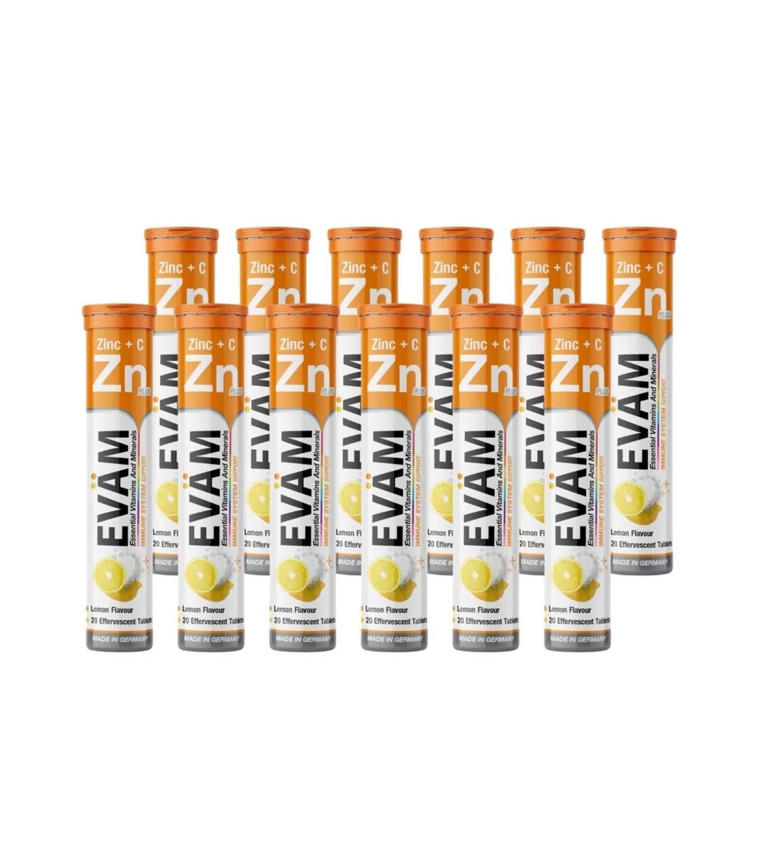 EVAM Sawing vitamins Zn+C zinc and ascorbic acid 240 pcs - Buy Online on GoSupps.com