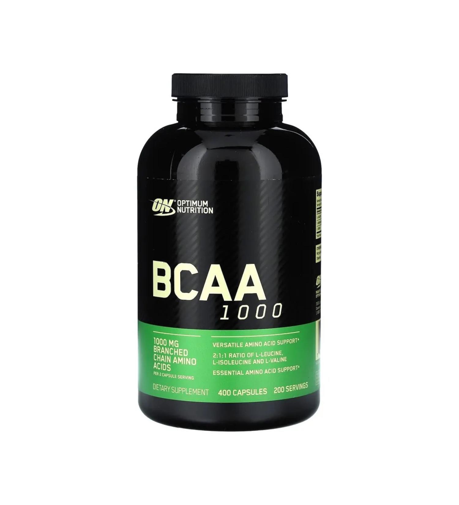 Optimum Nutrition BCAA Support for muscle growth and BCAA recovery 1000 400kaps