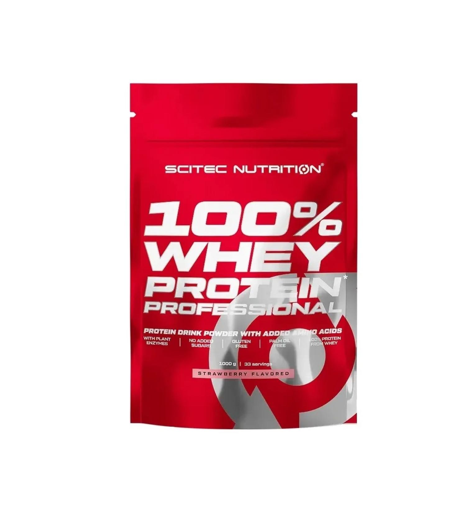 Scitec Nutrition Protein 100% Whey Protein Prof 1000 grams of strawberries