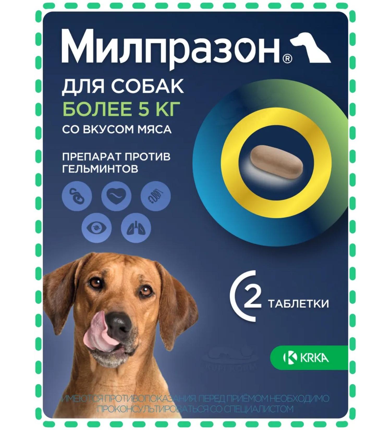 KRKA Milprazone tablets from helminths d dogs more than 5 kg 12.5 mg N2