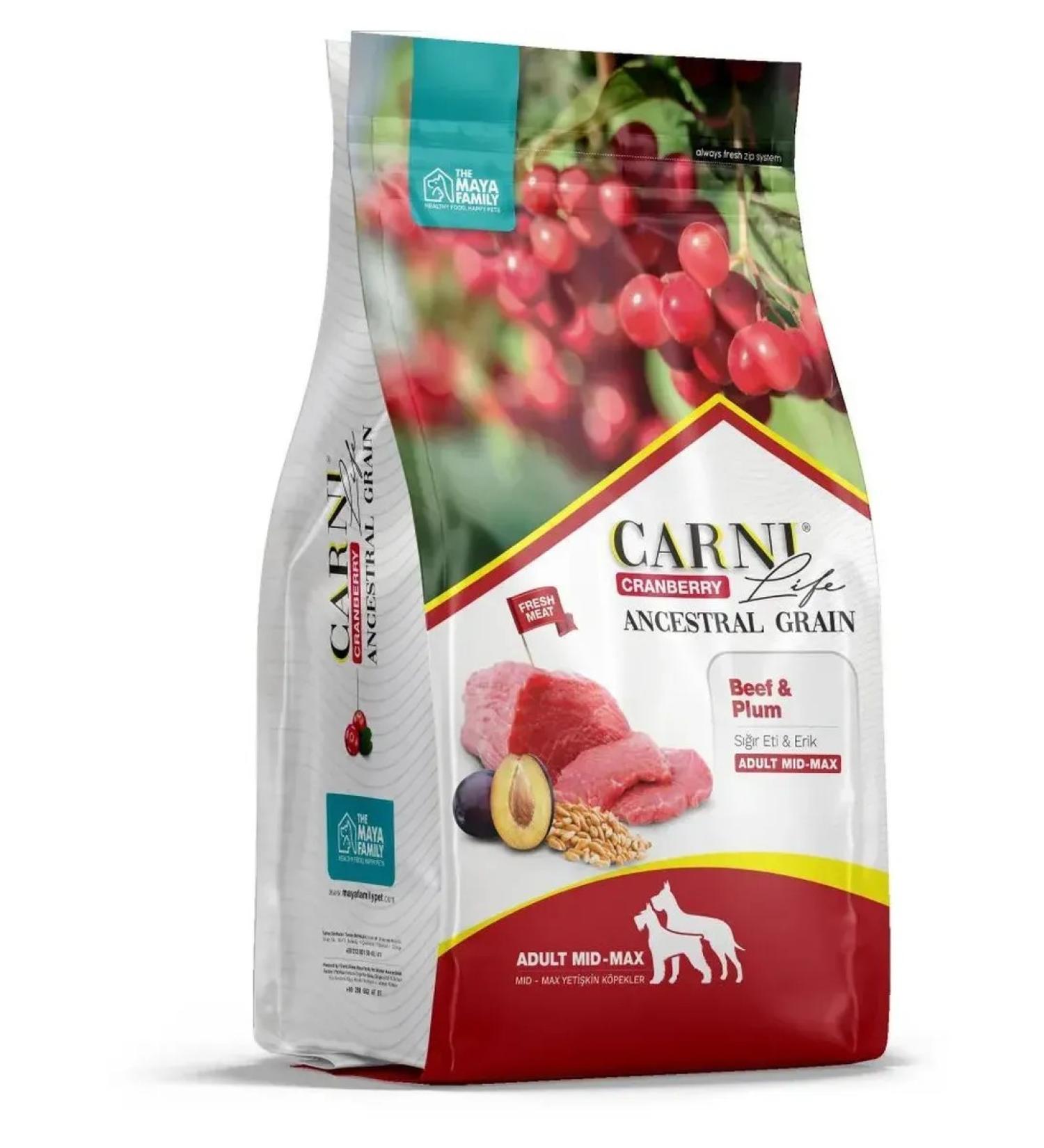 CARNI LIFE For medium large dogs beef prunes cranberries 2.5 kg - Buy Online on GoSupps.com