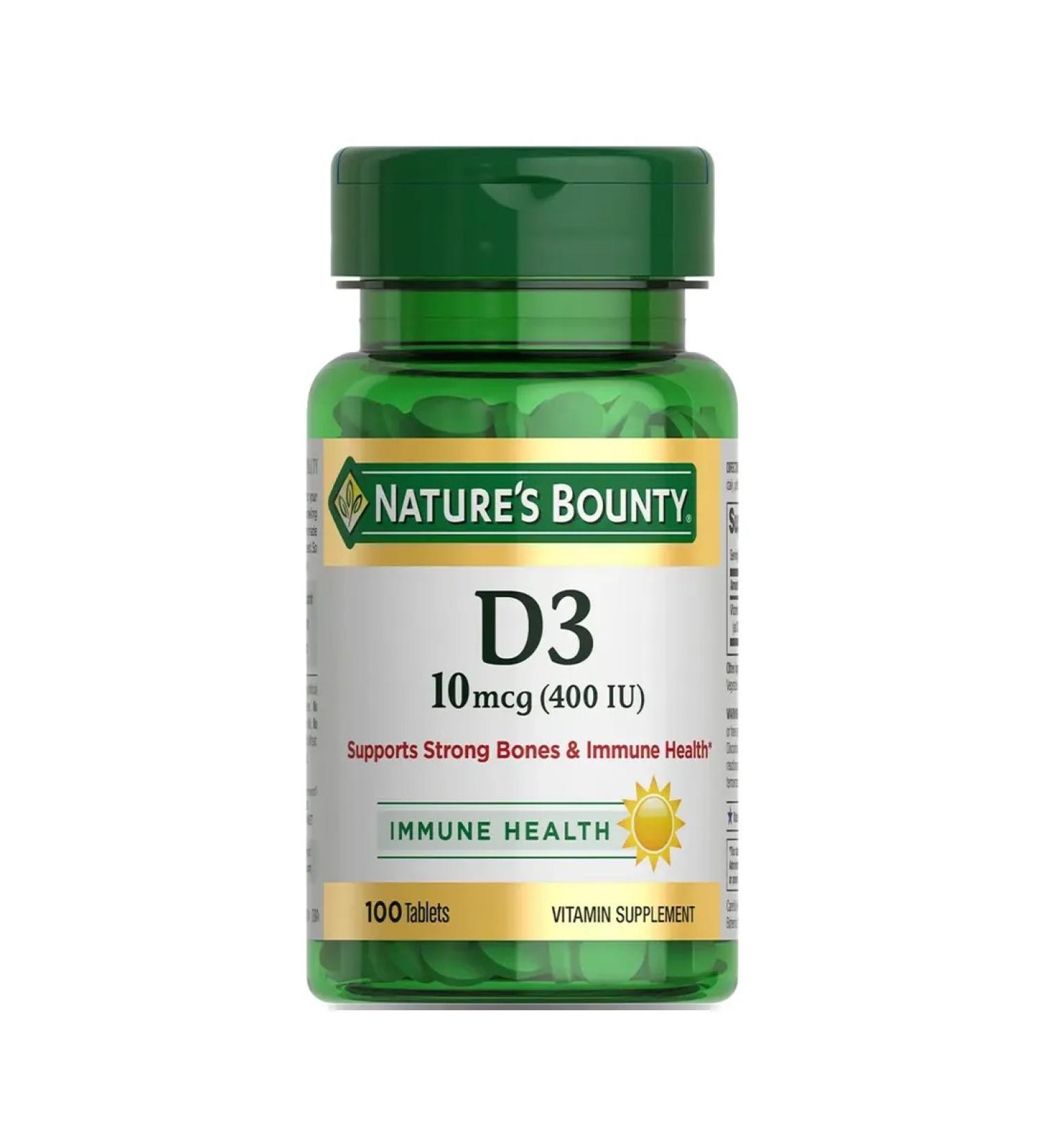 Nature's Bounty Vitamin D3 tablets 400 IU 100 pcs