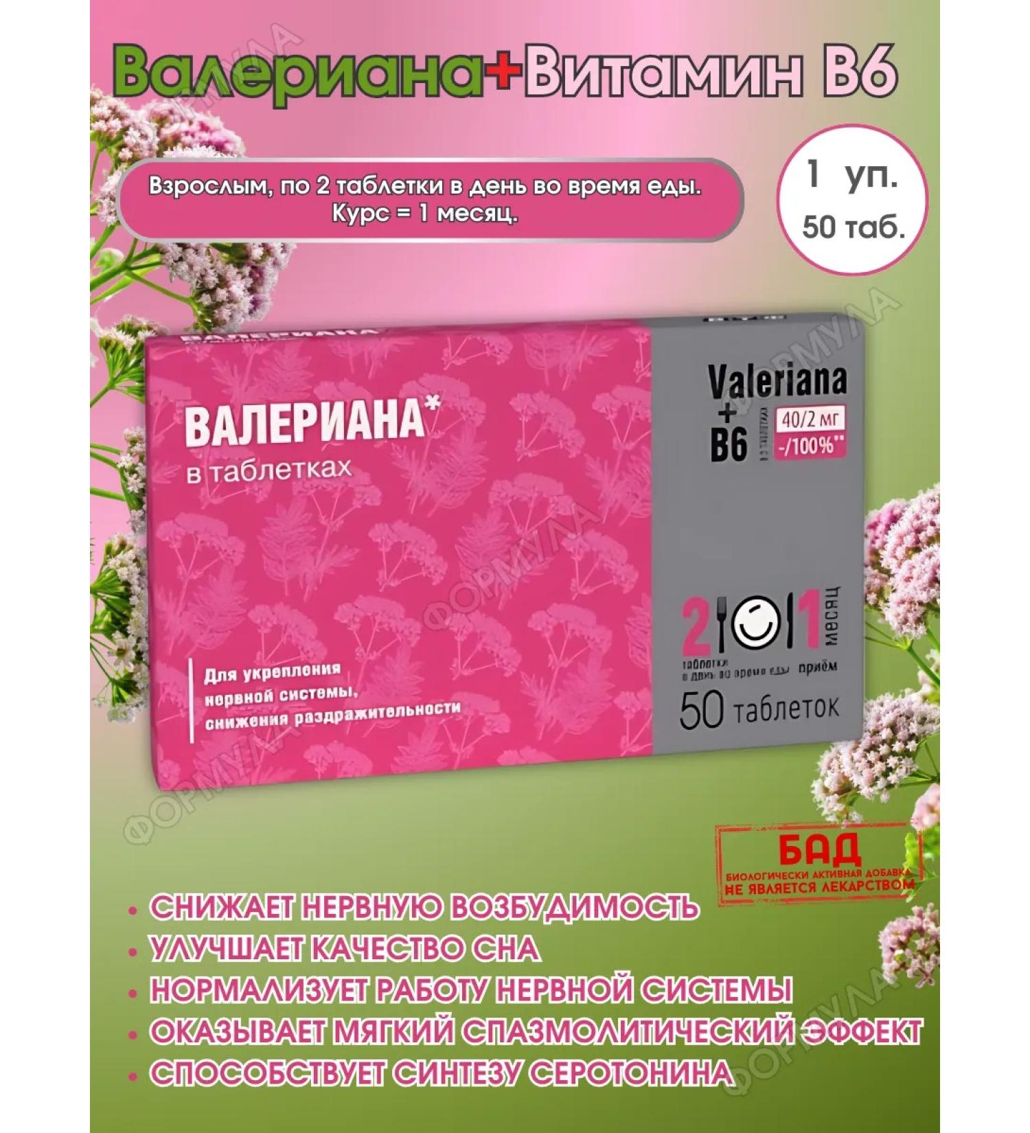 WTF Valerian + B6 50 tab.*1UP - Buy Online on GoSupps.com