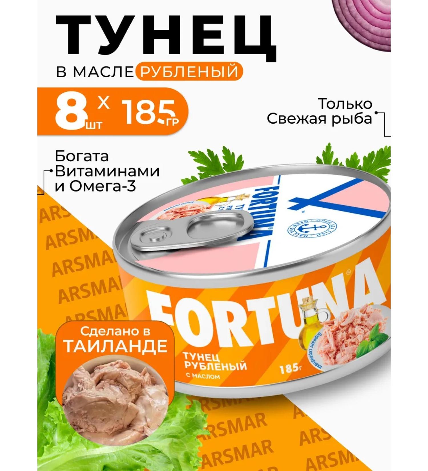 Fortuna Tuna in natural oil chopped 8pcs in 185g - Buy Online on GoSupps.com