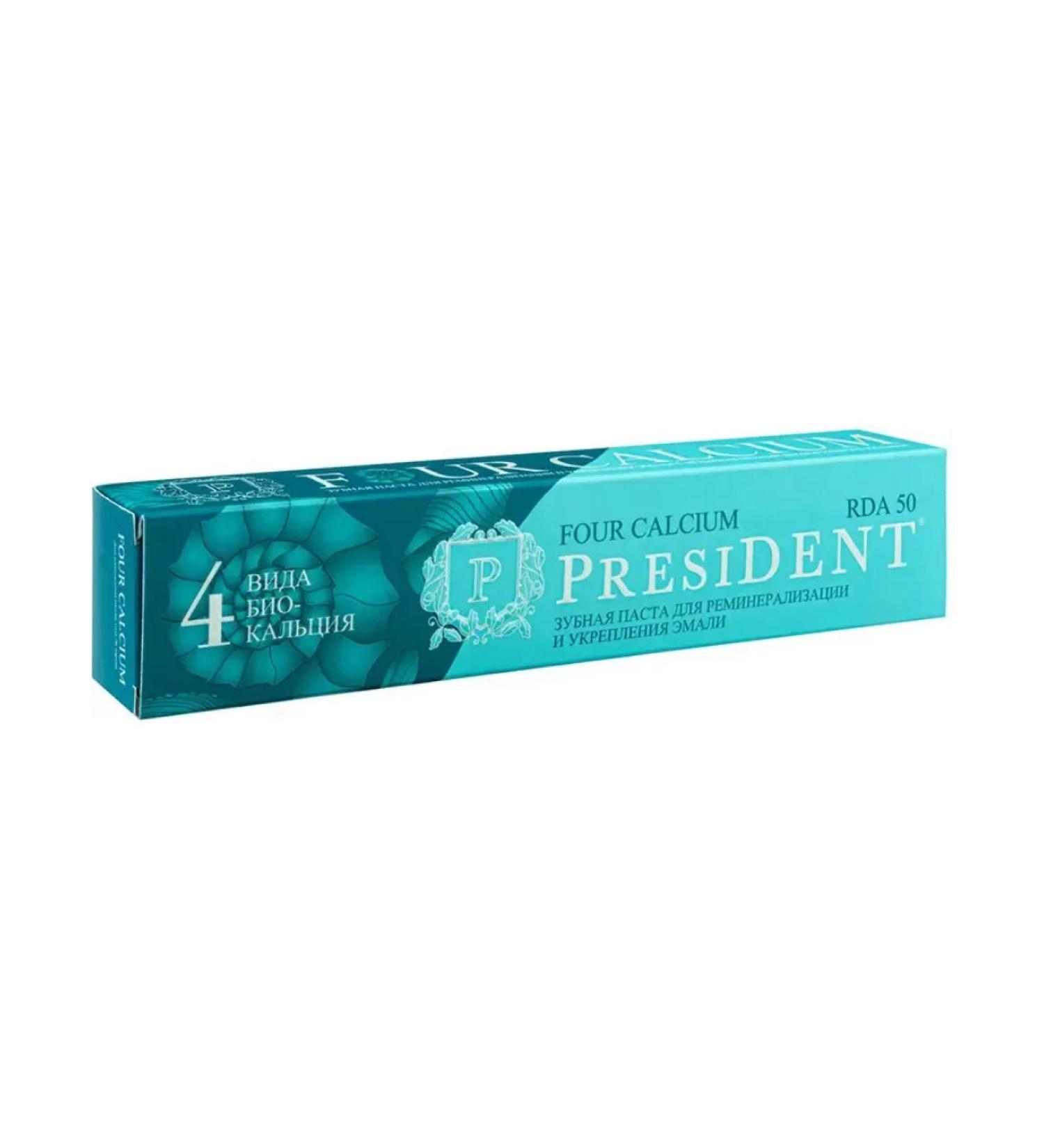 Paste tooth President Four Calcium 4 Calcium 75g