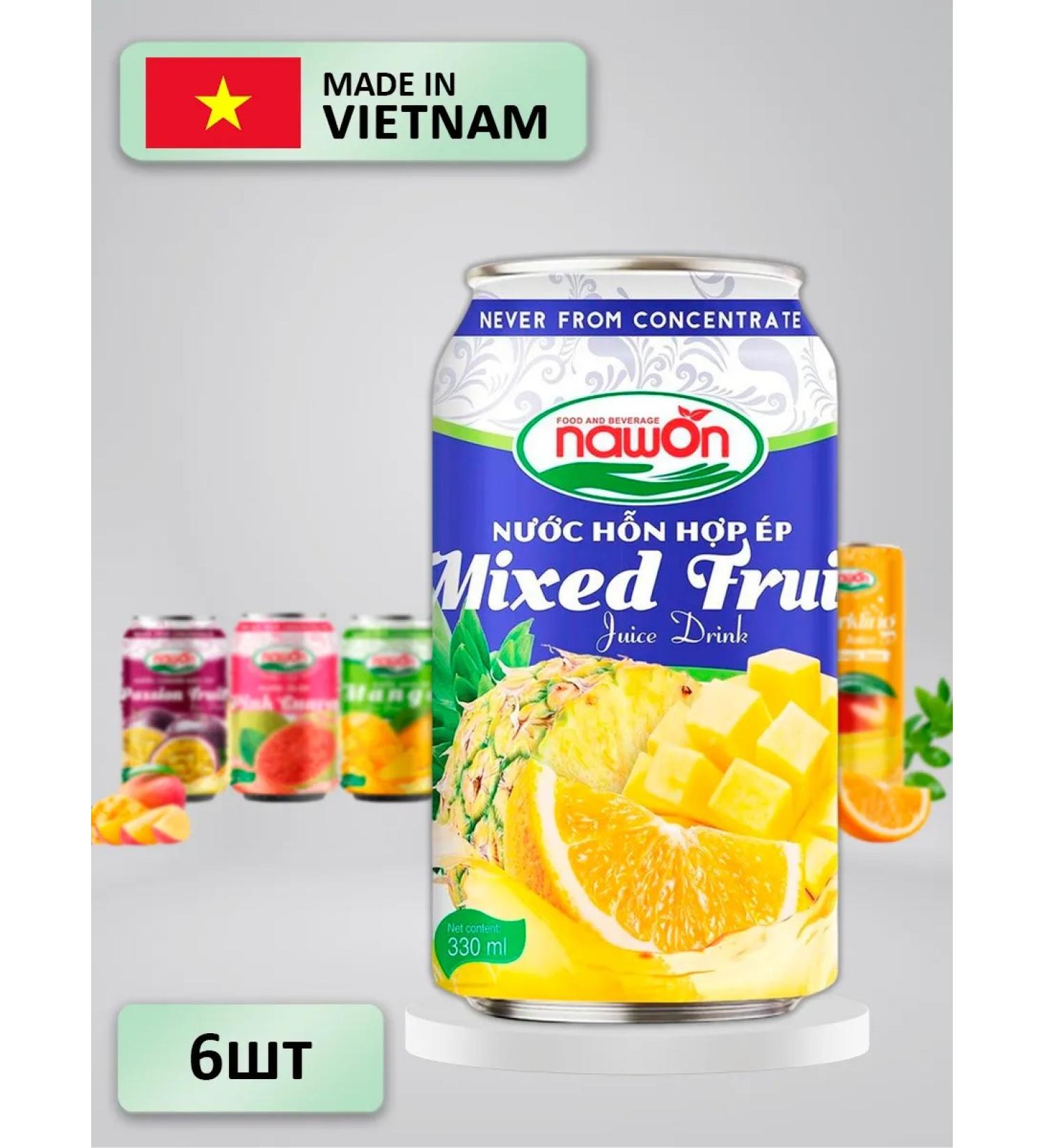 Nawon Sokom -containing drink from multi -chief juice 330 ml of 6 pcs - Buy Online on GoSupps.com