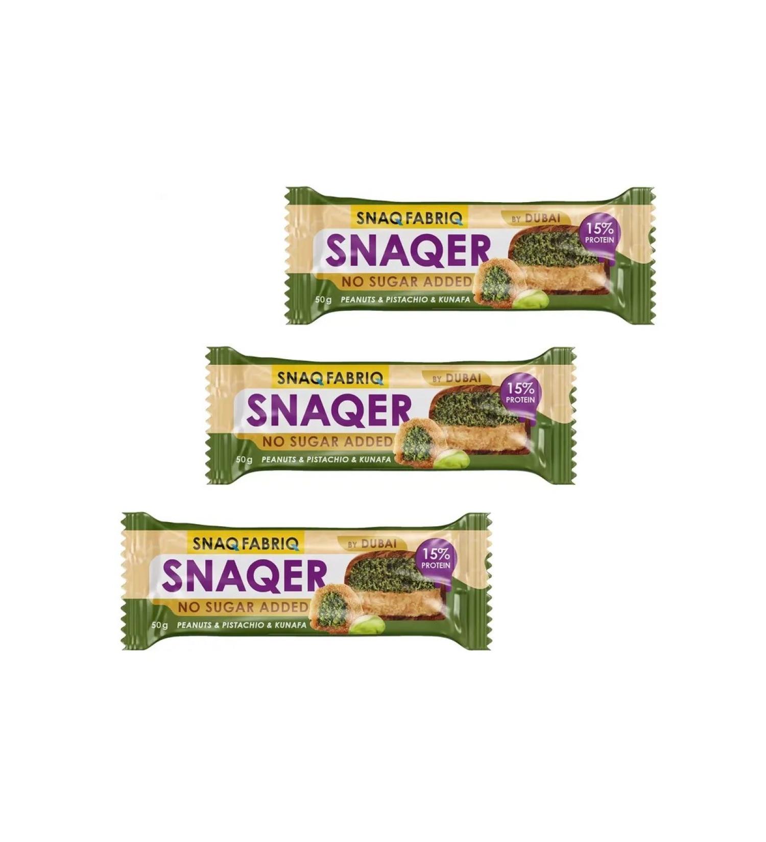 SnaqFabriq Protein bars SNAQER by Dubai 3 pcs 50 grams