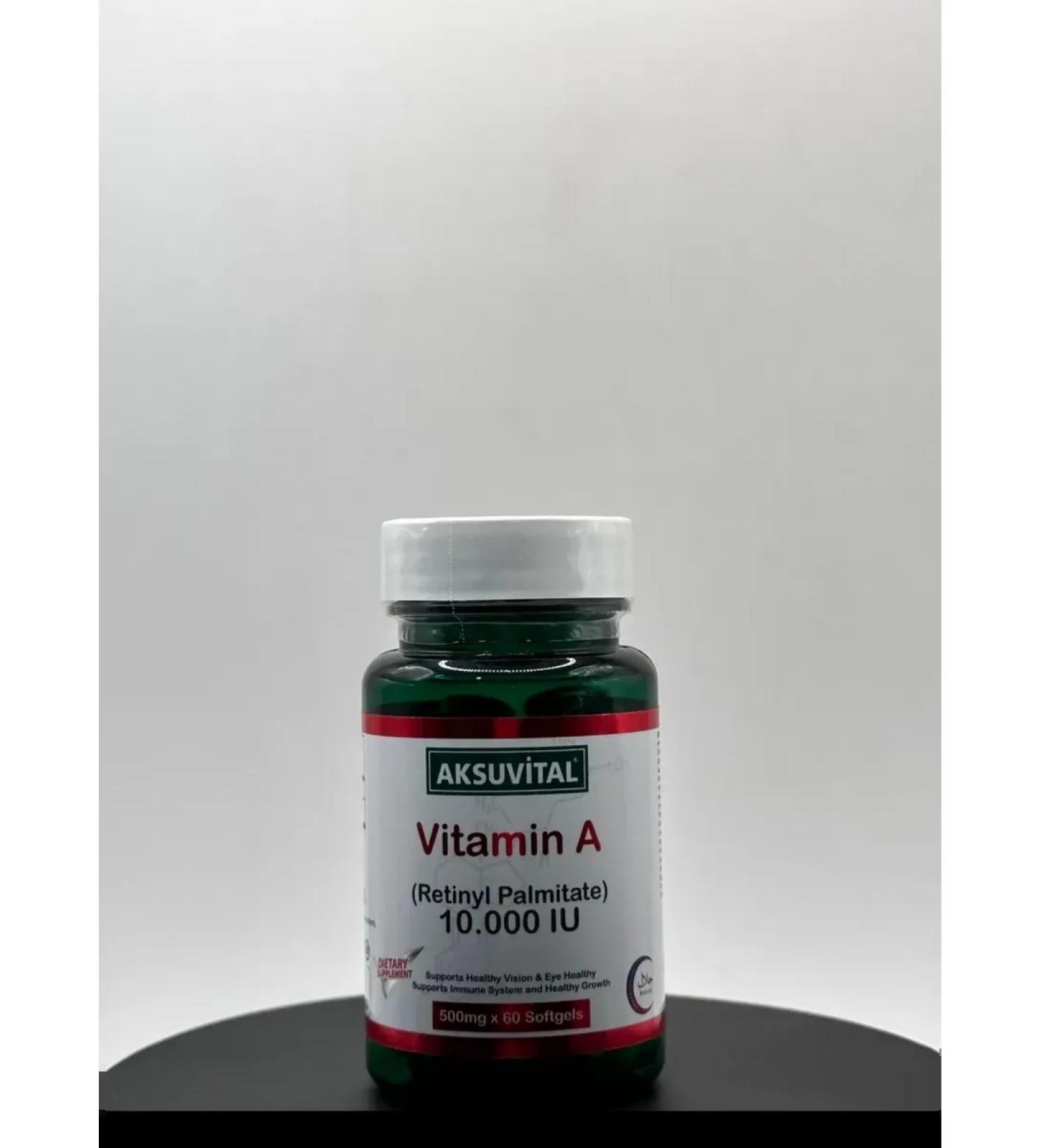 Aksuvital Vitamin a 10 000iu 500MG 60K - Buy Online on GoSupps.com