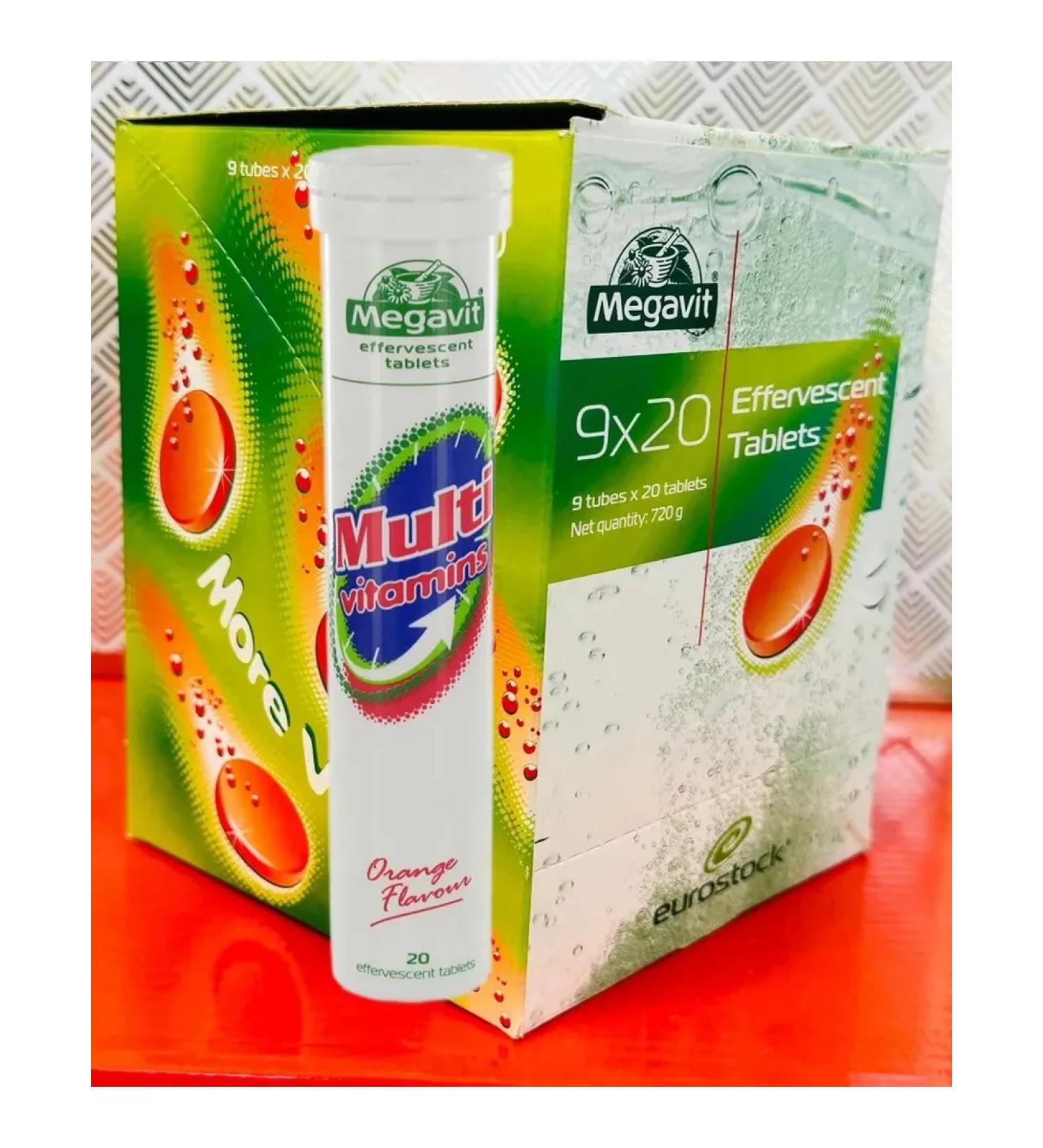 Megavit Muiti vitamins 9 tubes of 20 sparkling tablets - Buy Online on GoSupps.com