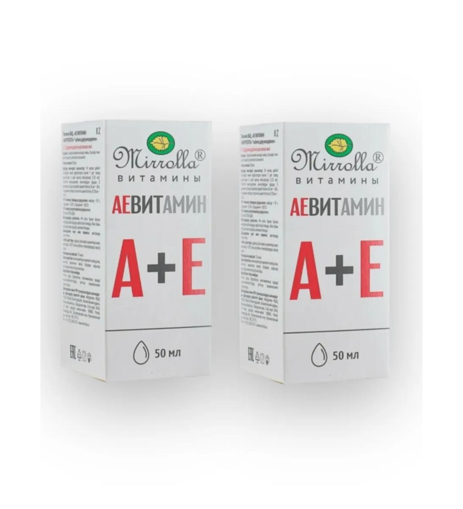 MIRROLLA Vitamin A and vitamin E complex 50 ml 2 pcs - Buy Online on GoSupps.com