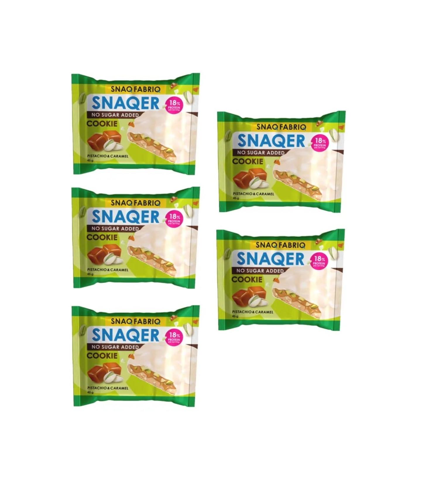 BombBar SNAQER Cookies without sugar pistachio and caramel 5x45g