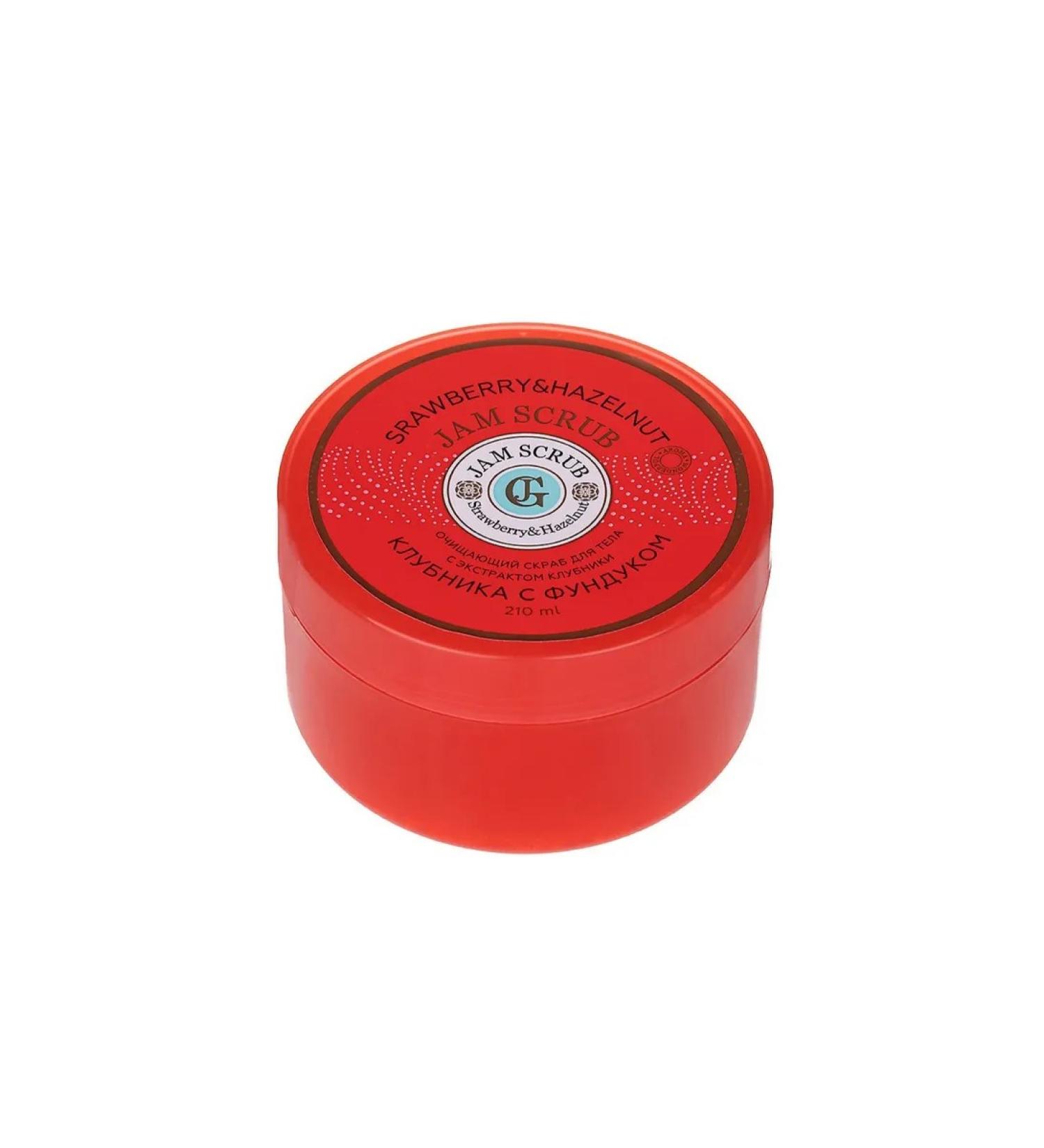 LOREN COSMETIC Jam-scrub for shower strawberries with a hazelled jam scube 210 ml