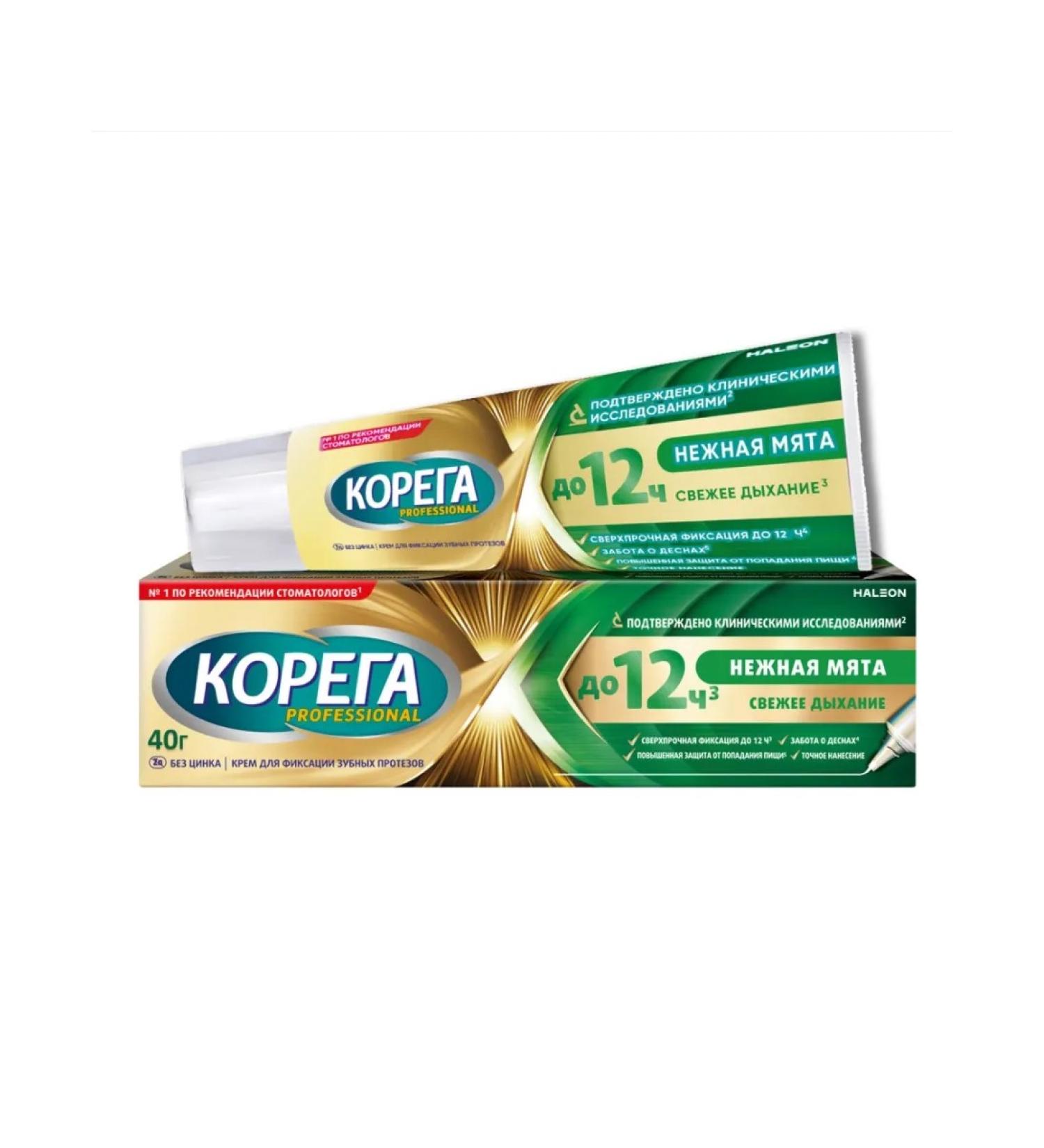 Korega Cream for fixing dentures delicate mint 40 g