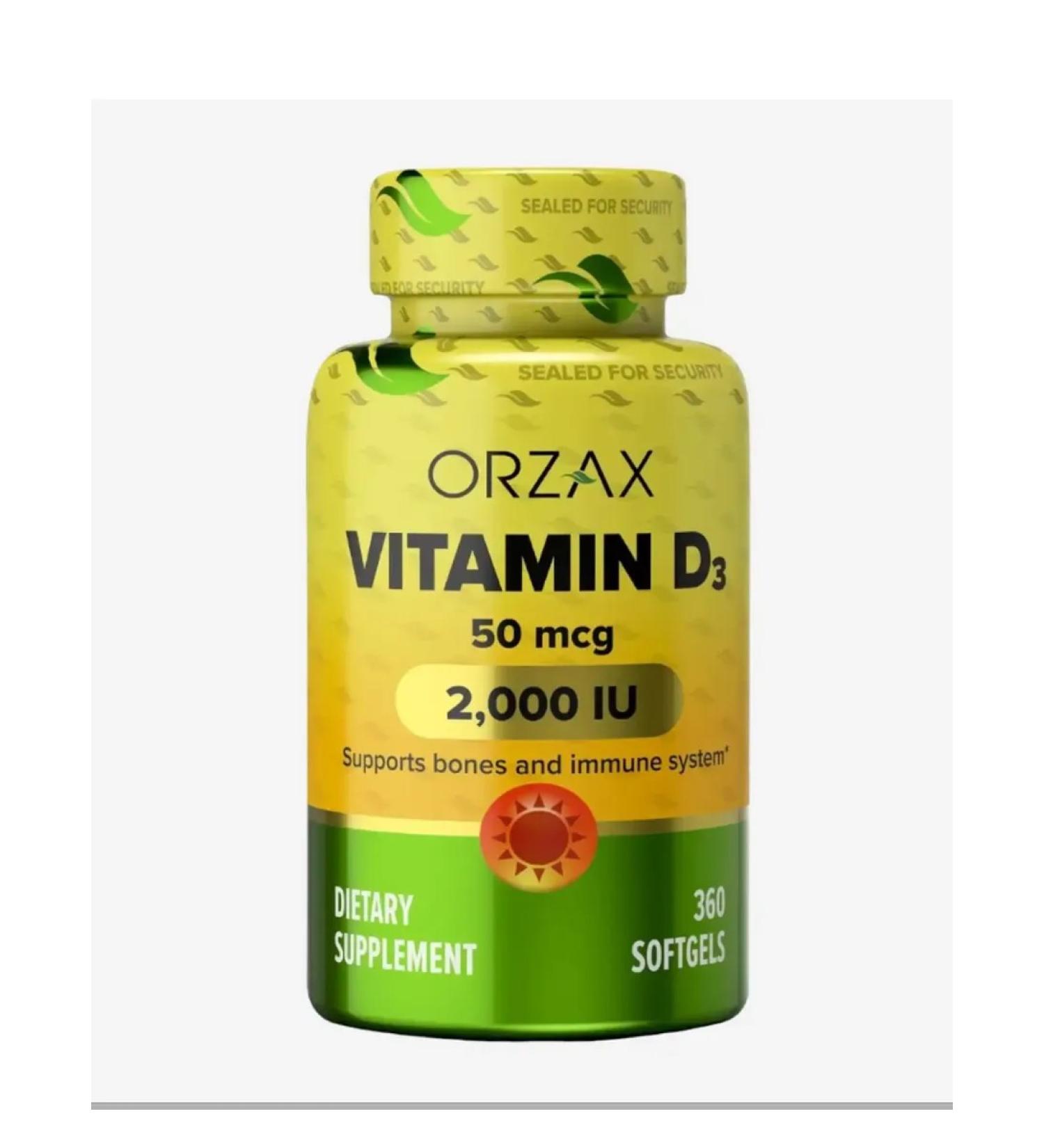 Orzax vitamin D3 2.000 IU 360 capsules